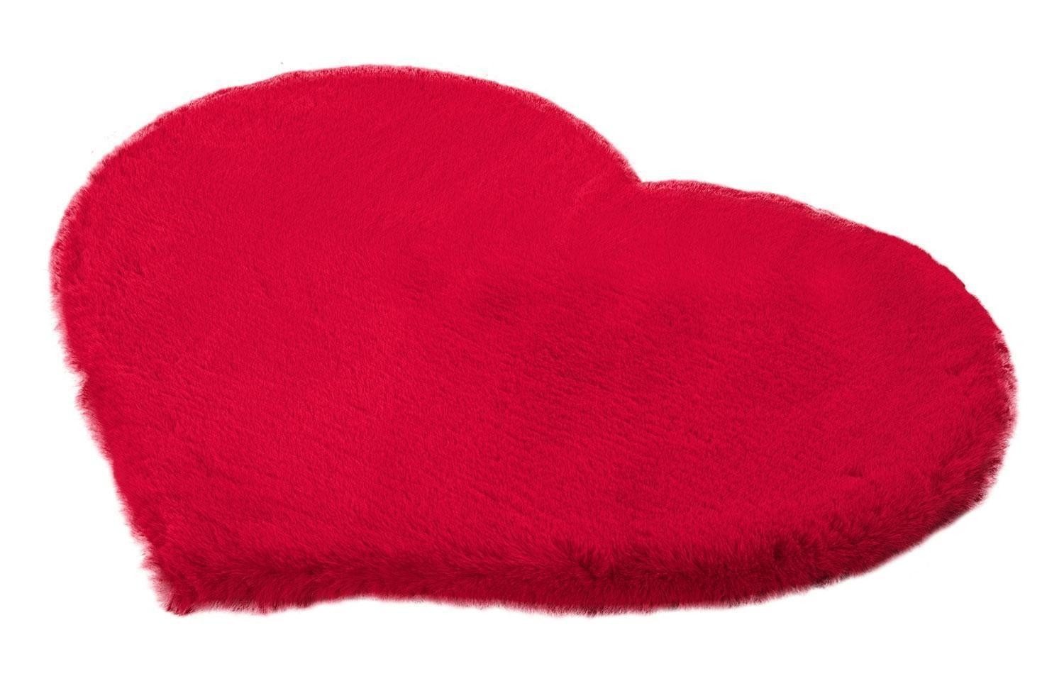 KARPI Fellteppich HEART, Rot, 63 x 50 cm, Herzform, Polyester, Herzform, Höhe: 20 mm