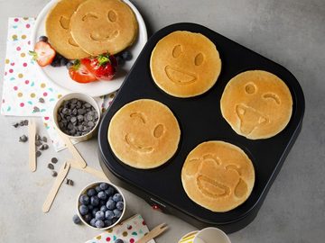 Domo Crêpesmaker, 600 W, Ø 11 cm, Gesichter Backplatte Crepes-Eisen Pancake & Pfannkuchen selber machen