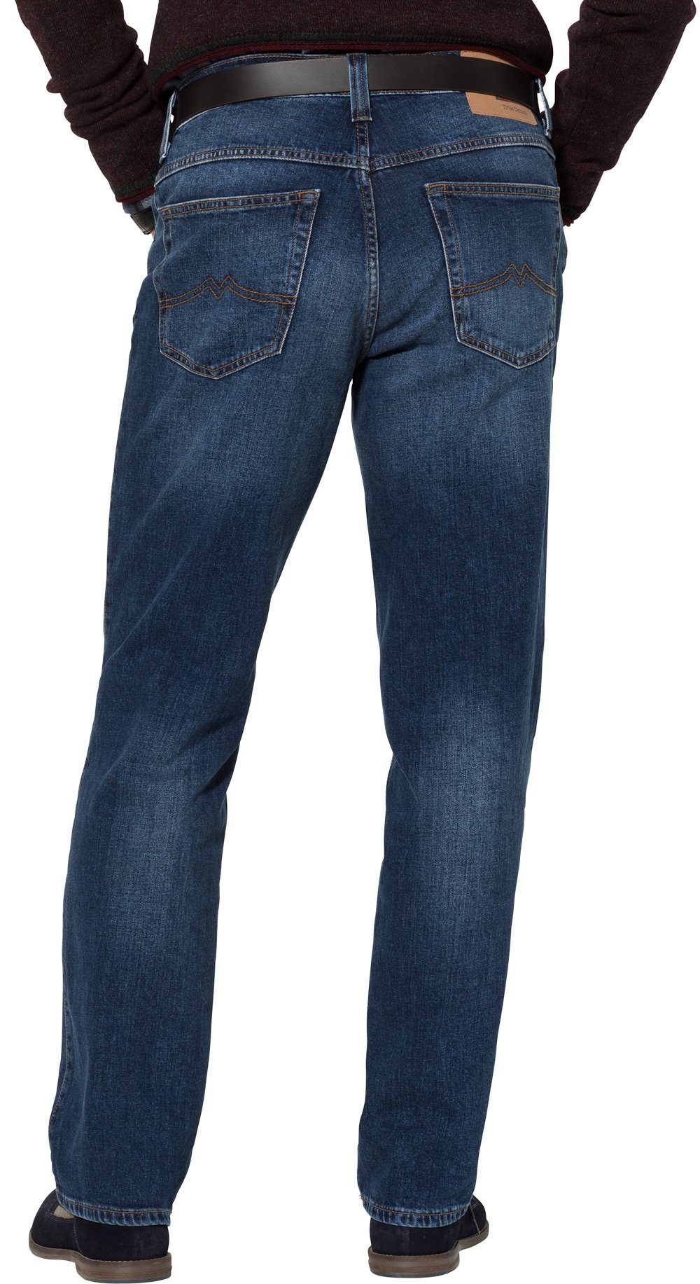 Bund Beinverlauf Stretch-Jeans MUSTANG blau und im 5-Pocket-Style, mit geradem Stretch