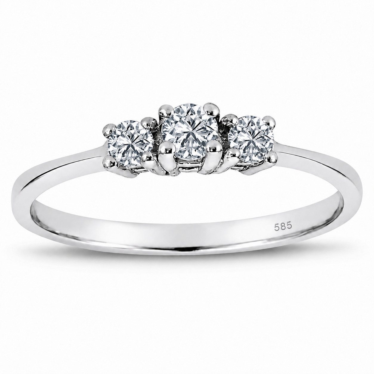 EinStein Diamant Trauring 0,25 Carat Diamant Tria Ring 14 Karat Weißgold
