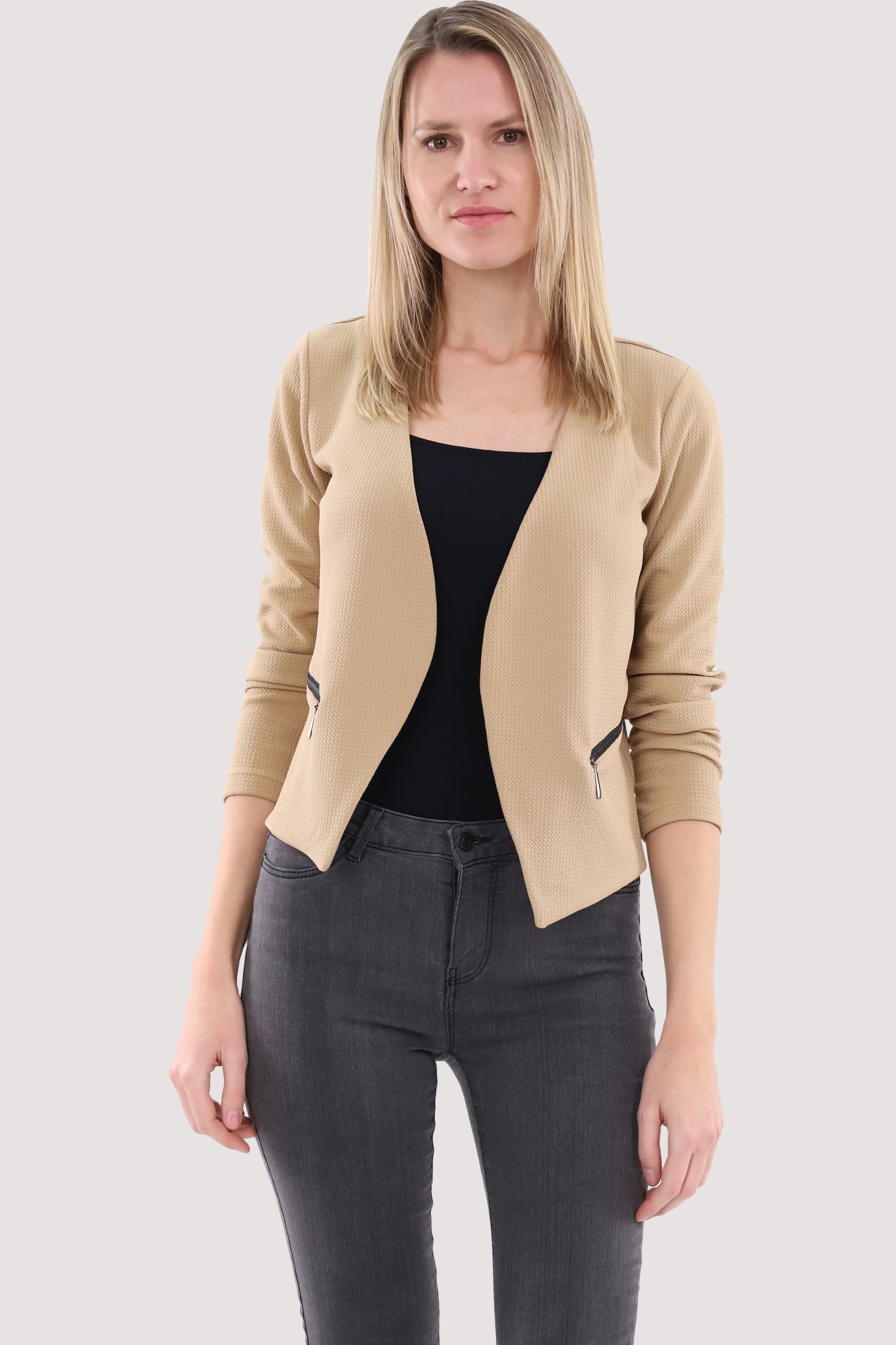 im 6040 malito beige fashion Jackenblazer than Sweatblazer more Basic-Look