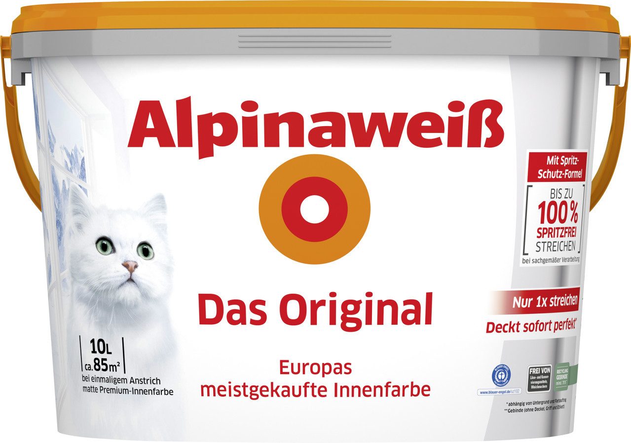 Alpina Wandfarbe Alpinaweiß Das Original 10 L weiß matt