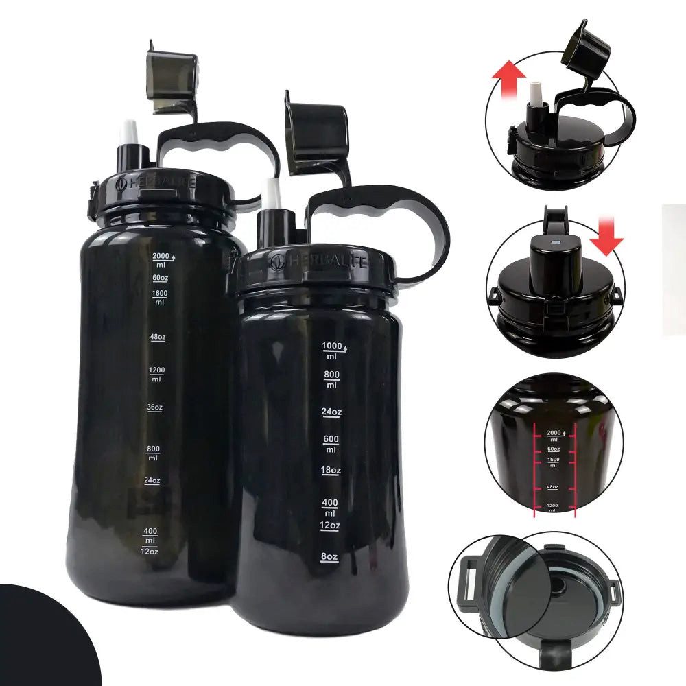 Sport-Knight® Trinkflasche Wasserflasche/Shaker Big-Size 1000/2000ml, mit Skalierung