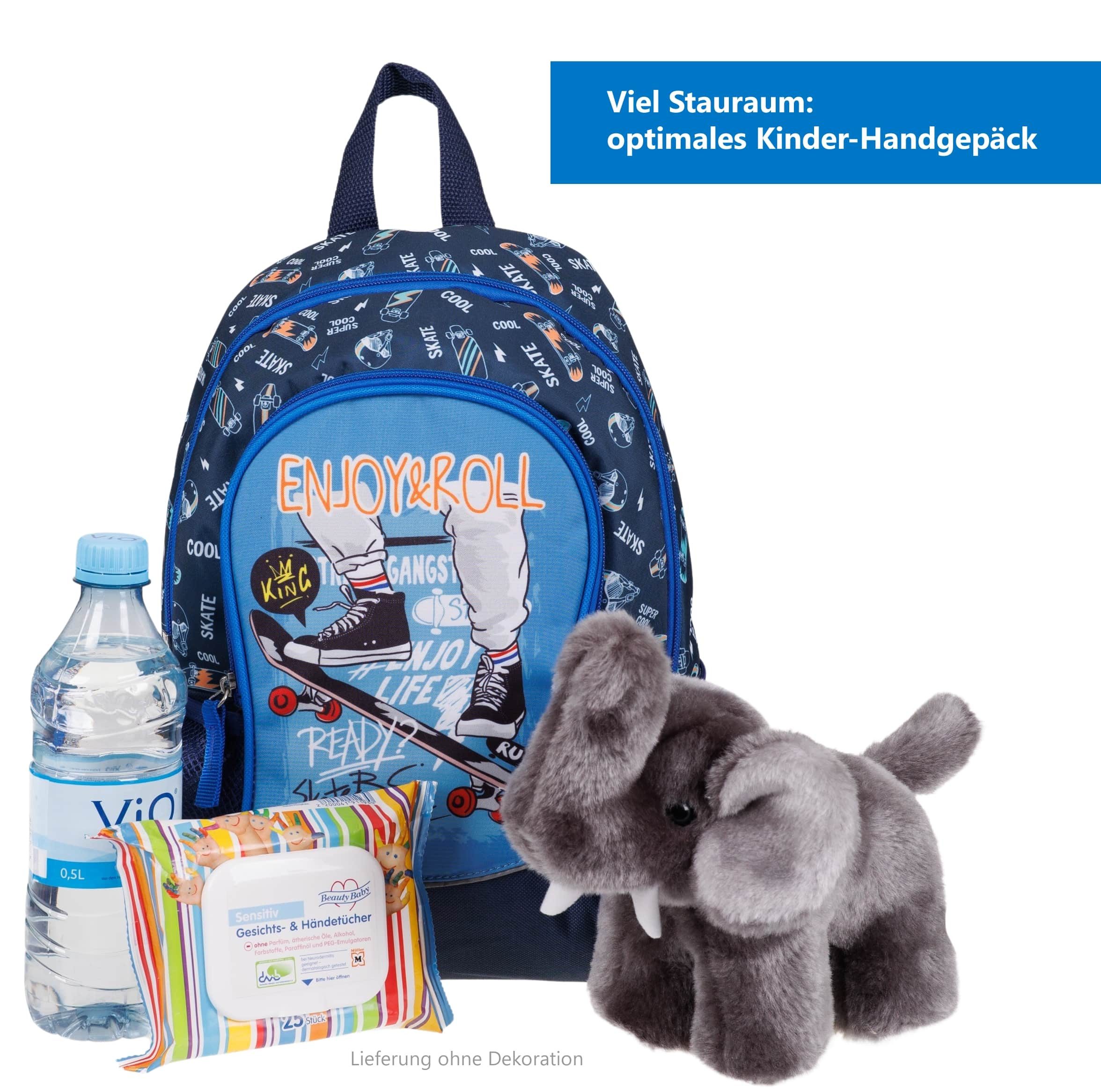 fabrizio® Kinderrucksack Rucksack Jungen Kindergarten Kinder Tasche, Kindergartenrucksack Reise Handgepäck Skateboard PRO 20652 +e