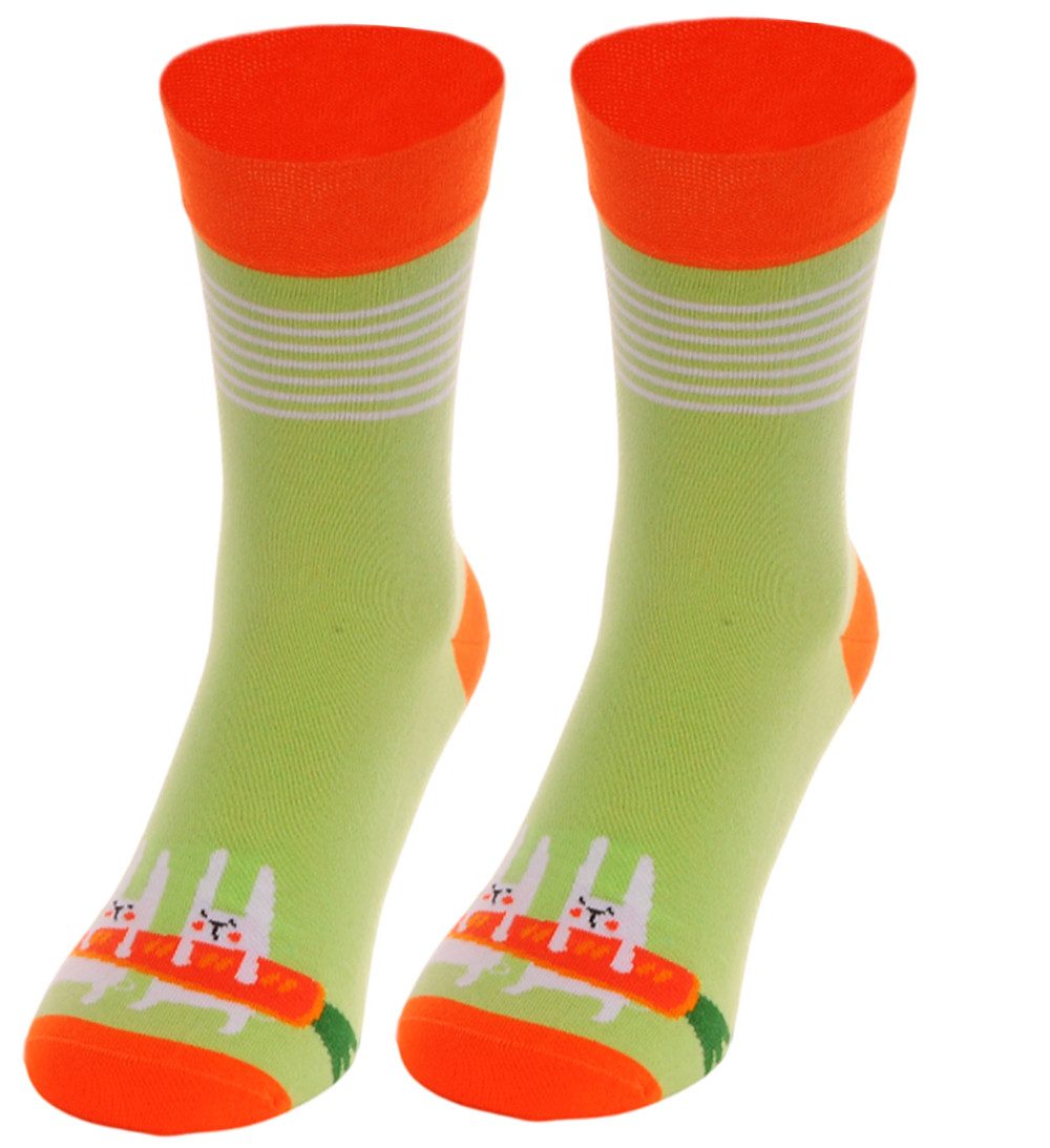 Martinex Freizeitsocken Socken 1 Paar lustige bunte witzige Strümpfe mit Karotten elastisch, weich, bunt, 34 35 36 37 38 39 40 41 42 43 44 45 46