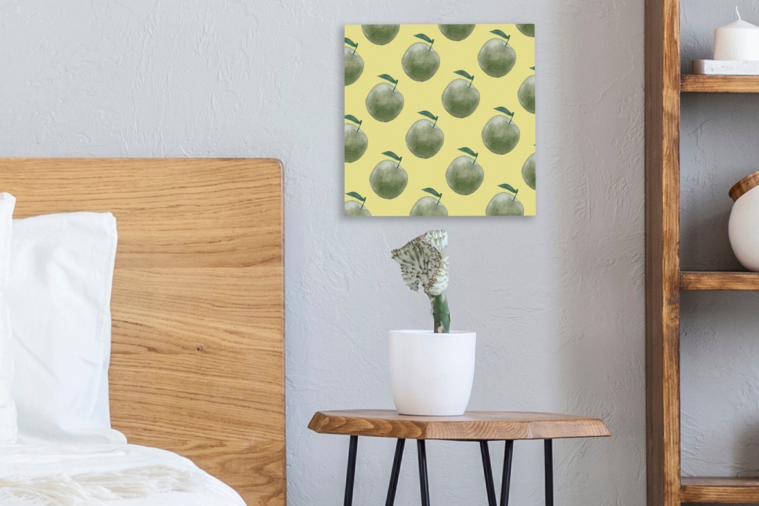 Wohnzimmer Leinwand (1 Bilder - - Grün, für Schlafzimmer Äpfel St), Obst Leinwandbild OneMillionCanvasses®