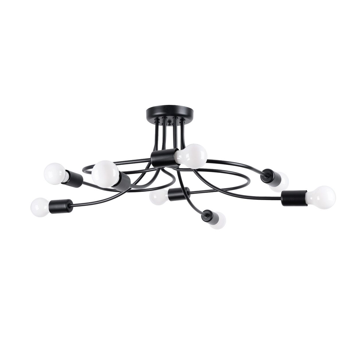 SOLLUX lighting Kronleuchter Kronleuchter Levar 8 Schwarz, Nicht enthalten