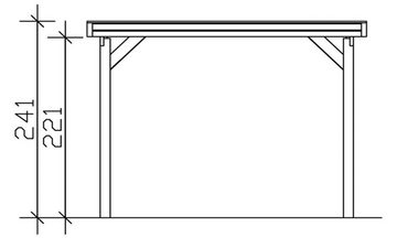 Skanholz Einzelcarport Friesland, BxT: 314x860 cm, 204 cm Einfahrtshöhe