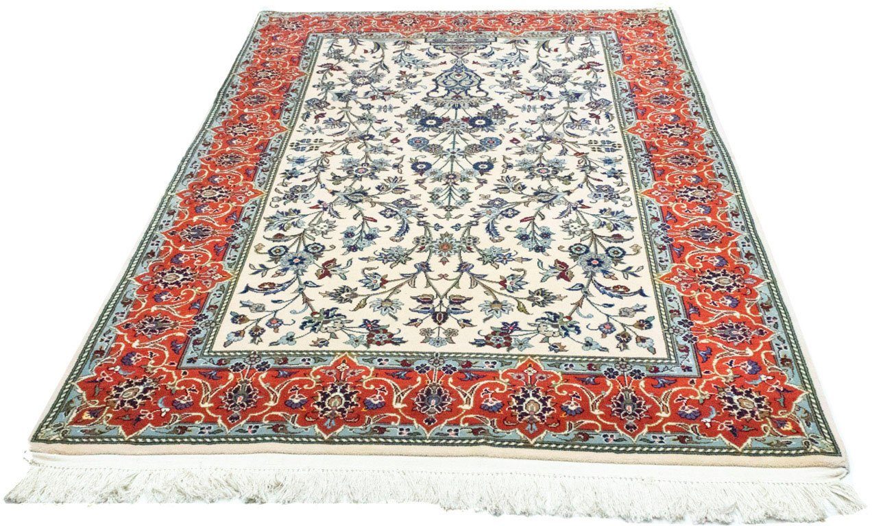 Wollteppich Täbriz Stark Gemustert Beige 215 x 141 cm, morgenland, rechteckig, Höhe: 10 mm, Unikat mit Zertifikat