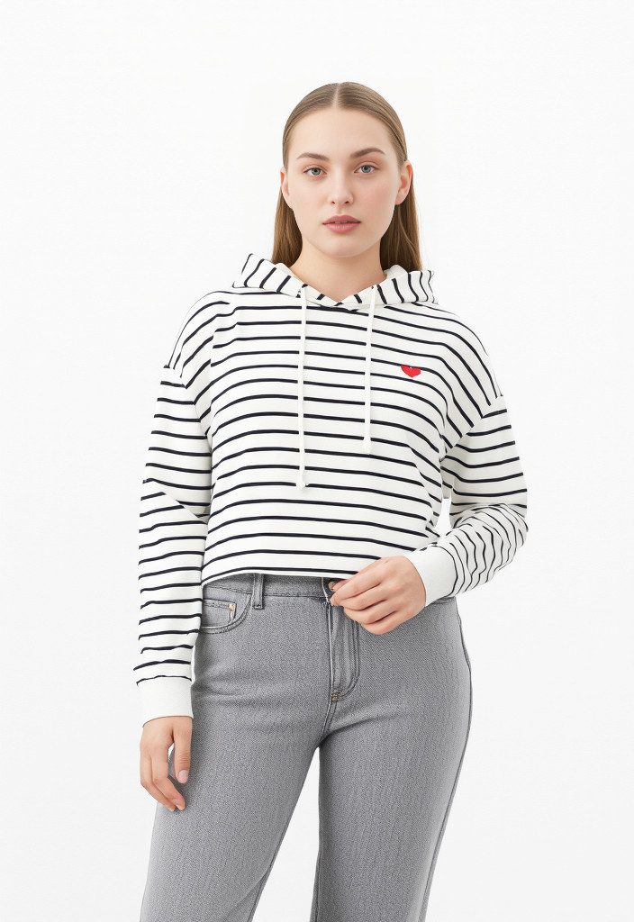Kapuzensweatshirt PCCHILLI LS HOODIE STRIPES EMB NOOS BC