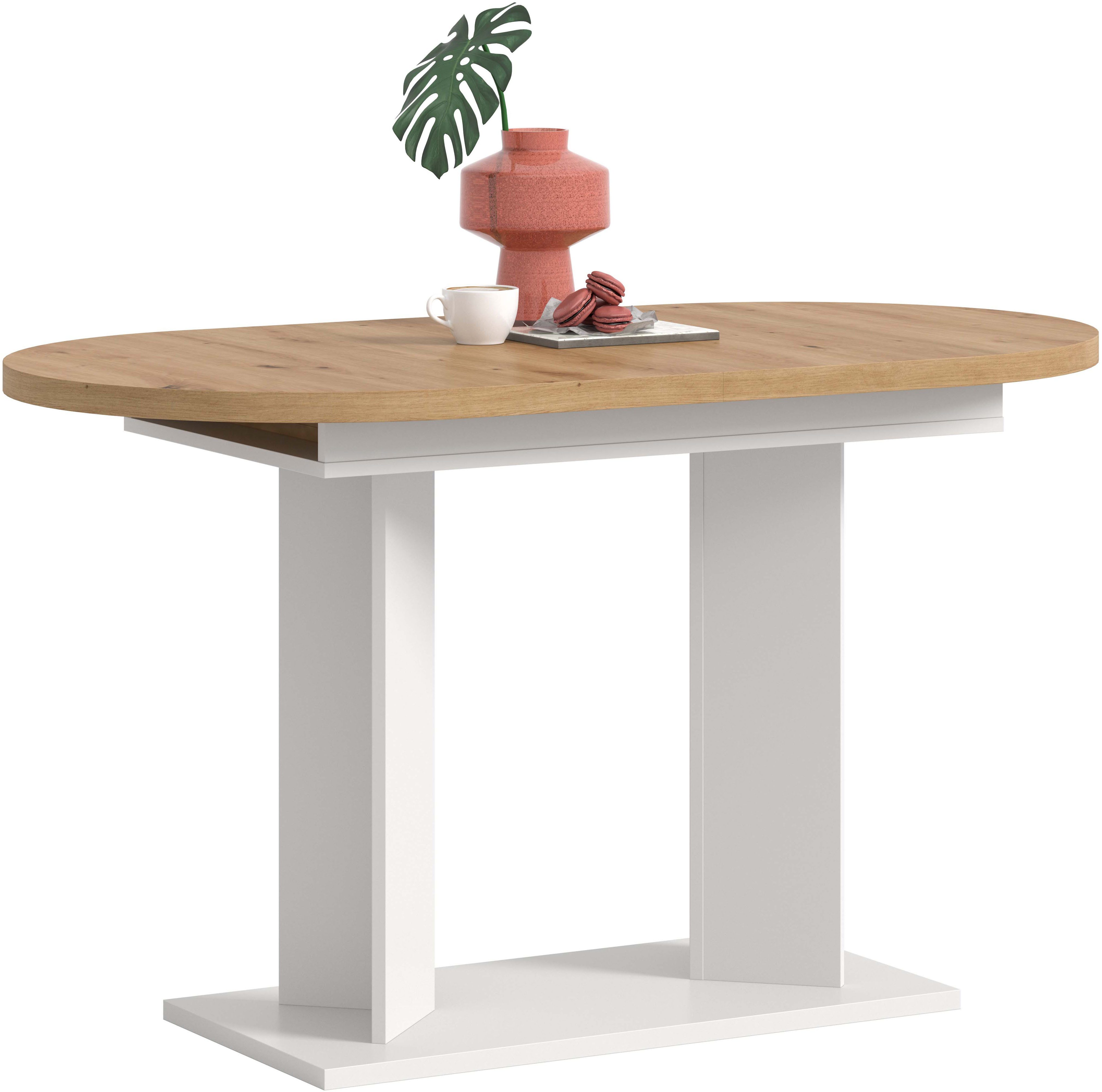 Home affaire Esstisch GERO, 130-170 cm, ausziehbar, Säulengestell (1-St., in verschiedenen Ausführungen erhältlich), Tisch, Esstisch, Esszimmer, Esszimmertisch, Küchetisch, Bartisch