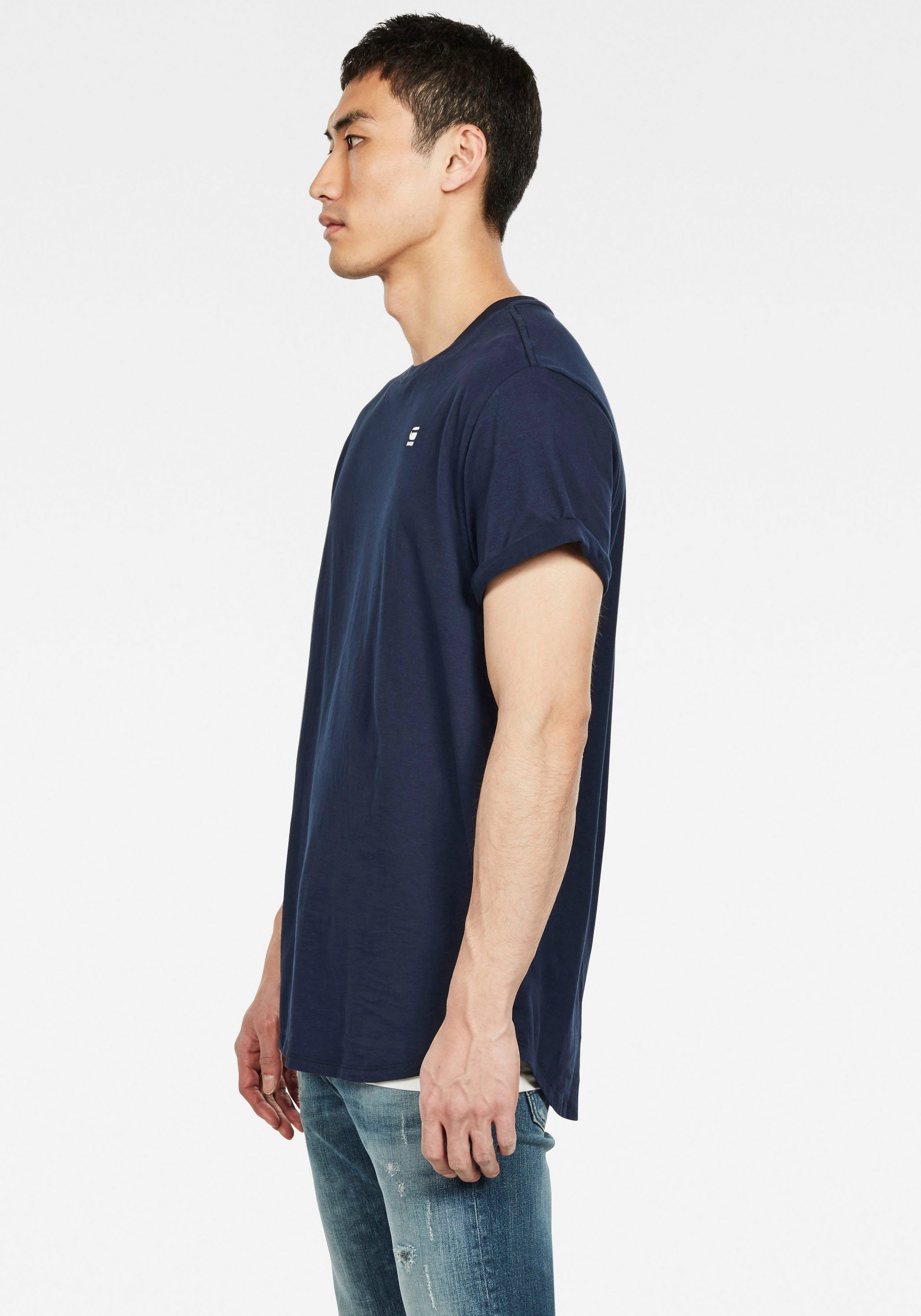 G-Star RAW T-Shirt Lash navy-meliert Stitching Logo mit kleinem