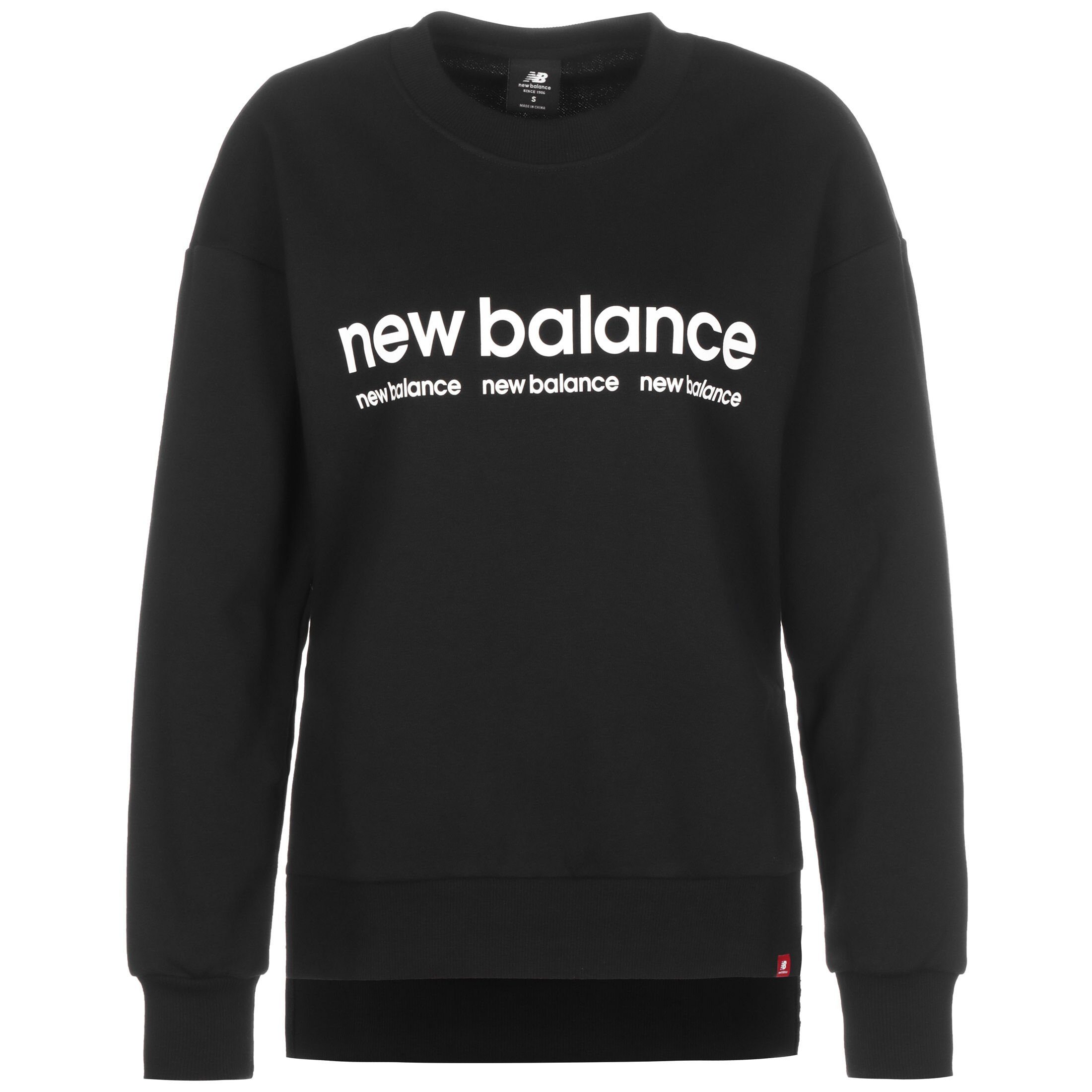 New Balance Sweatshirt Essentials ID Crew Sweatshirt Damen schwarz / weiß