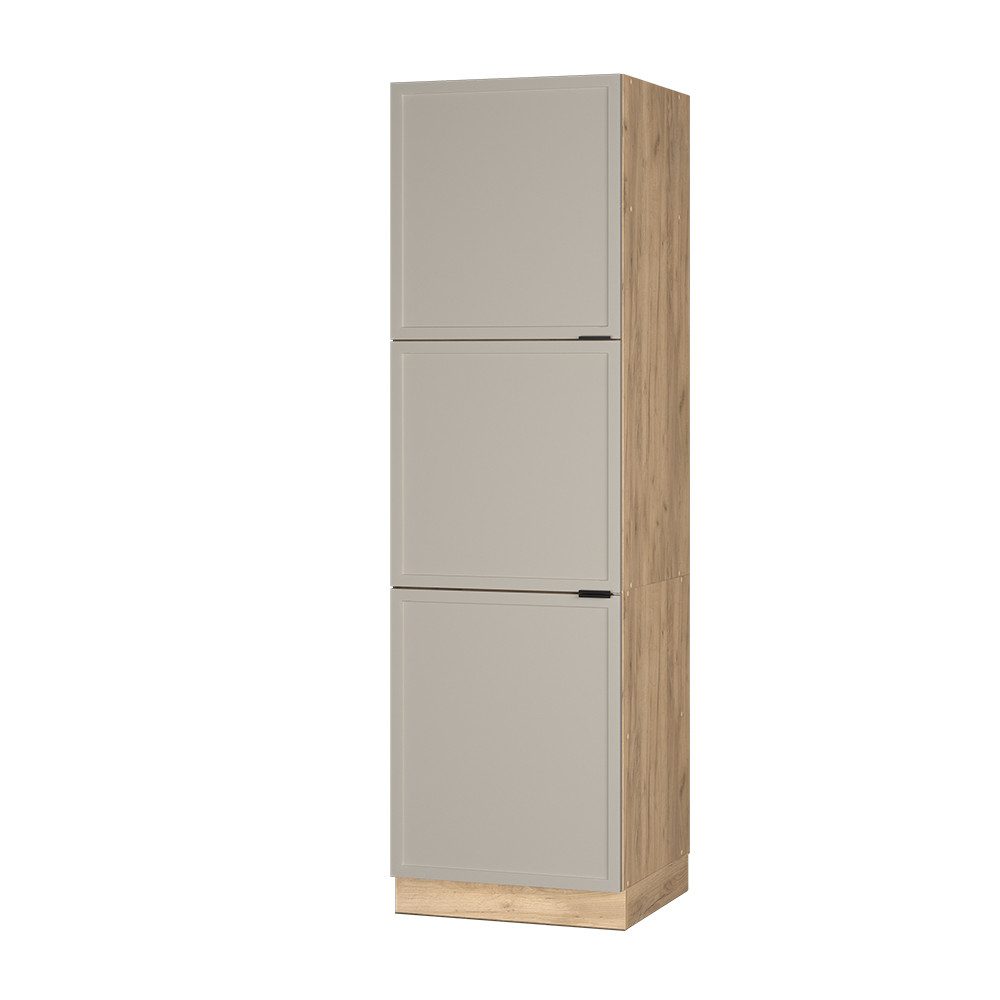 Vicco Herdumbauschrank Fame-Line, GrauBeige/Goldkraft Eiche, 60 cm (1-St)