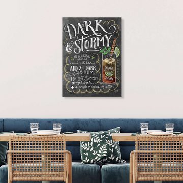 Posterlounge Forex-Bild Lily & Val, Dark and Stormy Rezept (Englisch), Bar Illustration