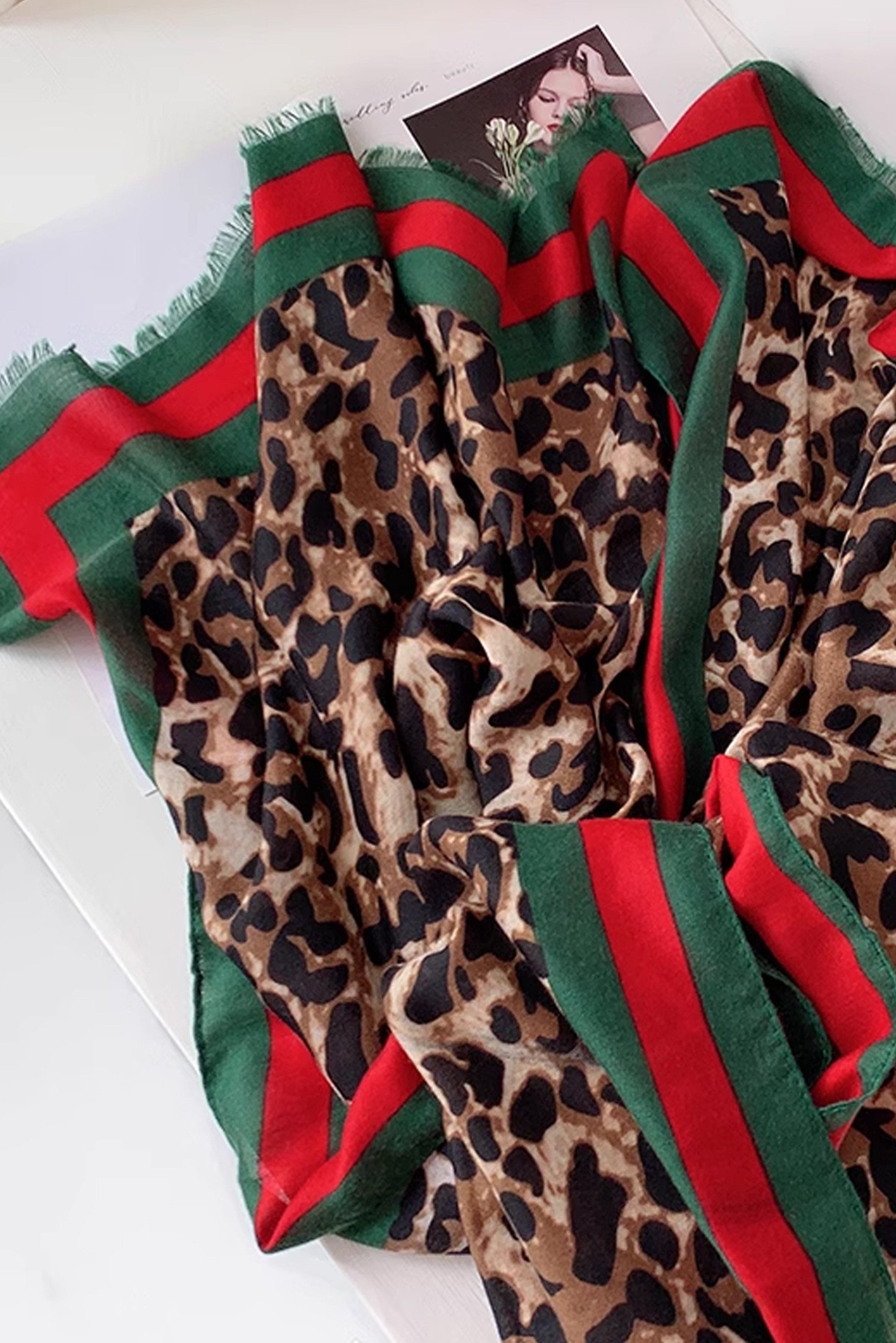 FS Collection Modeschal Damen Leopardenmuster Schal – Weich, Leicht & Vielseitig, 100% Polyester – weich, leicht & formbeständig