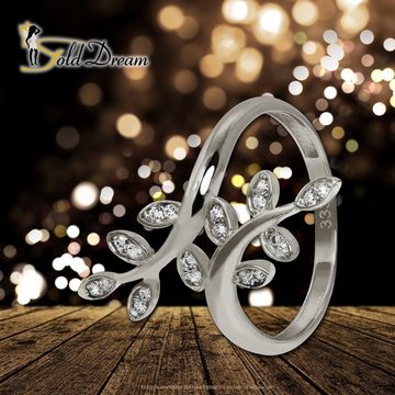 GoldDream Goldring GoldDream Gold Ring Gr.54 Ranke (Fingerring), Damen Ring Ranke aus 333 Weißgold - 8 Karat, Farbe: silber, weiß