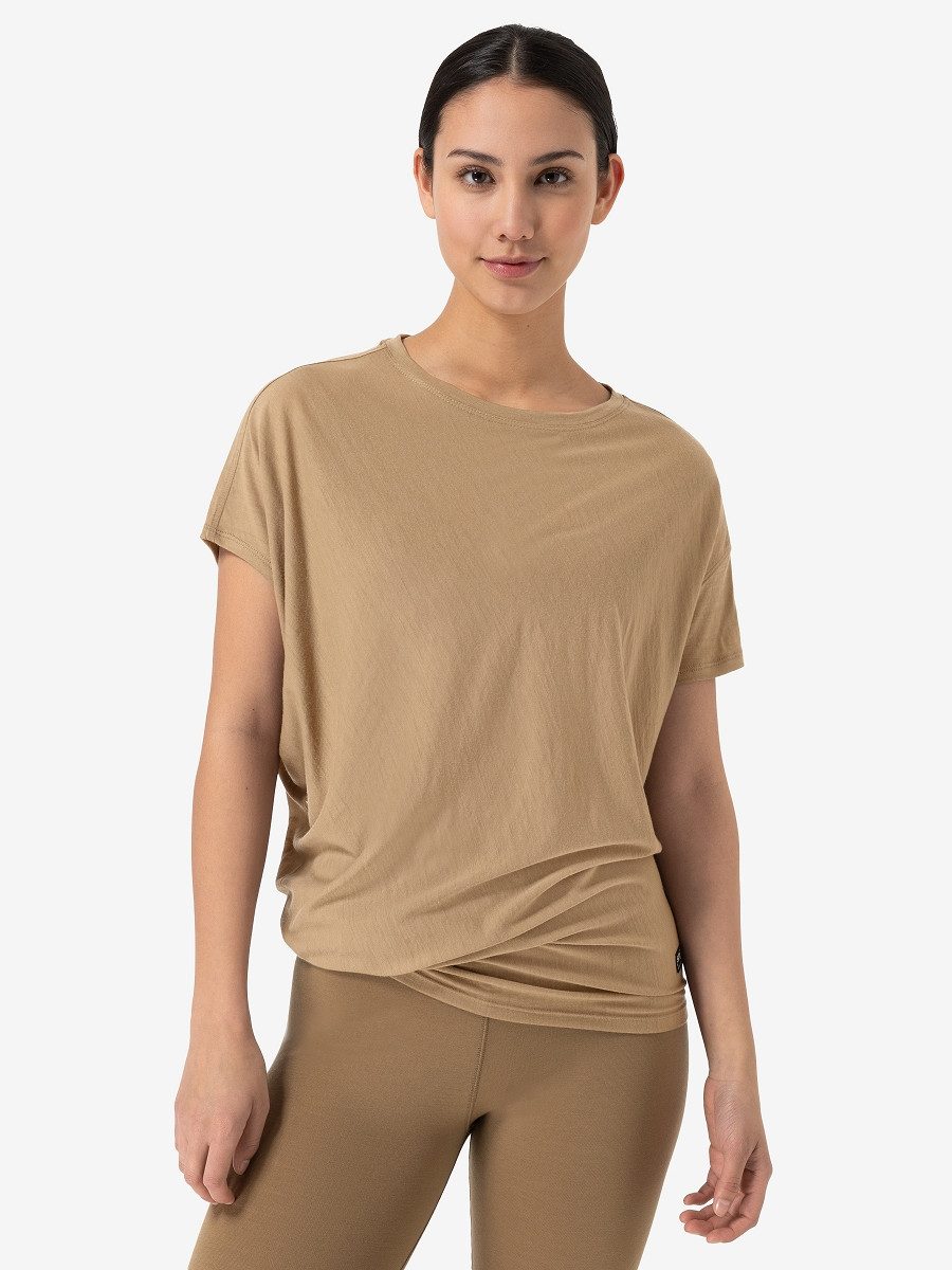 SUPER.NATURAL T-Shirt asymmetrisch geschnittenes W YOGA LOOSE TEE für Damen
