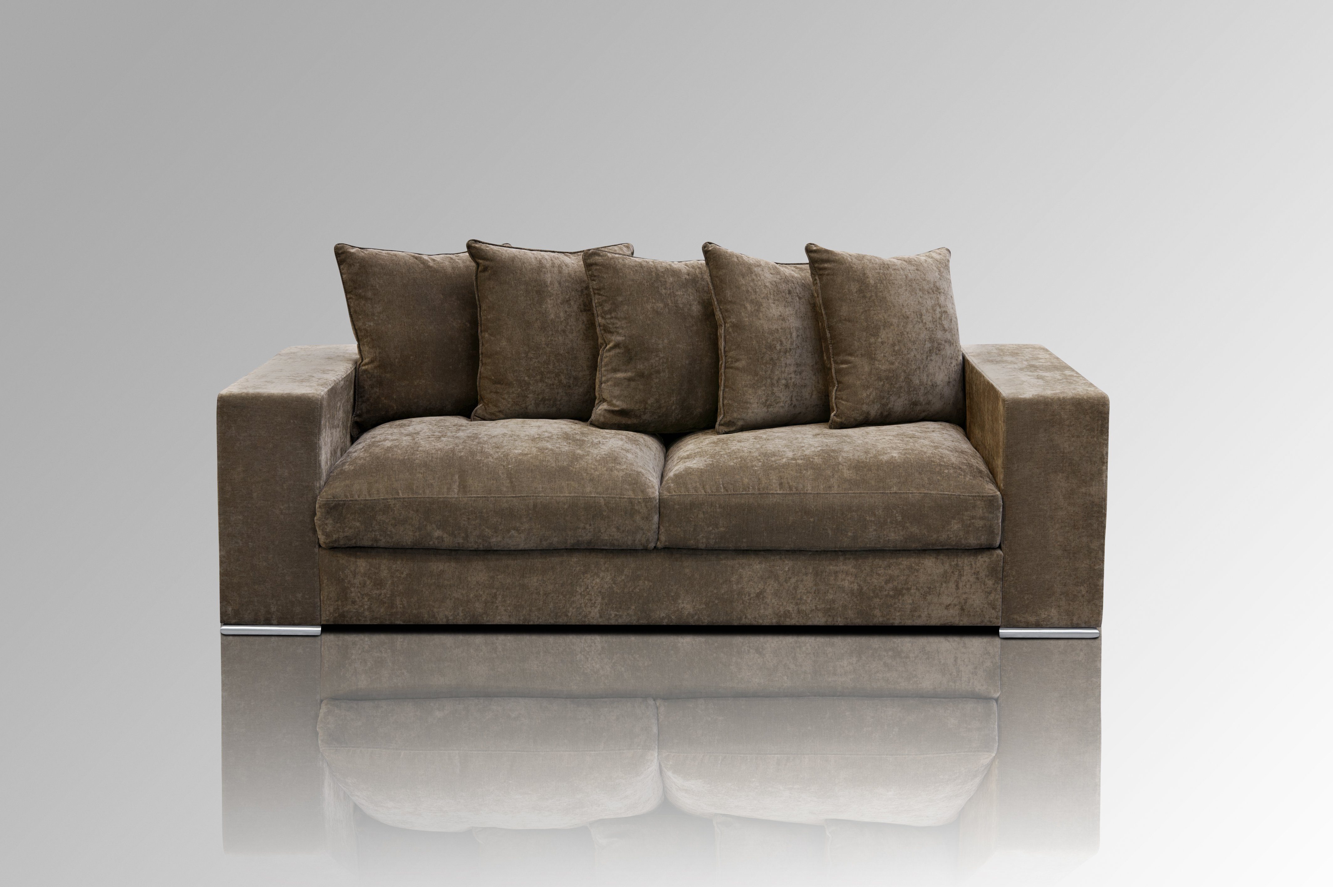 Sitzer trifft Design AMARIS Qualität Braun 2.25m, 3 Sofa Couch Elements 4 Samt 'Cooper' Größen, Woll-Bezug, od.