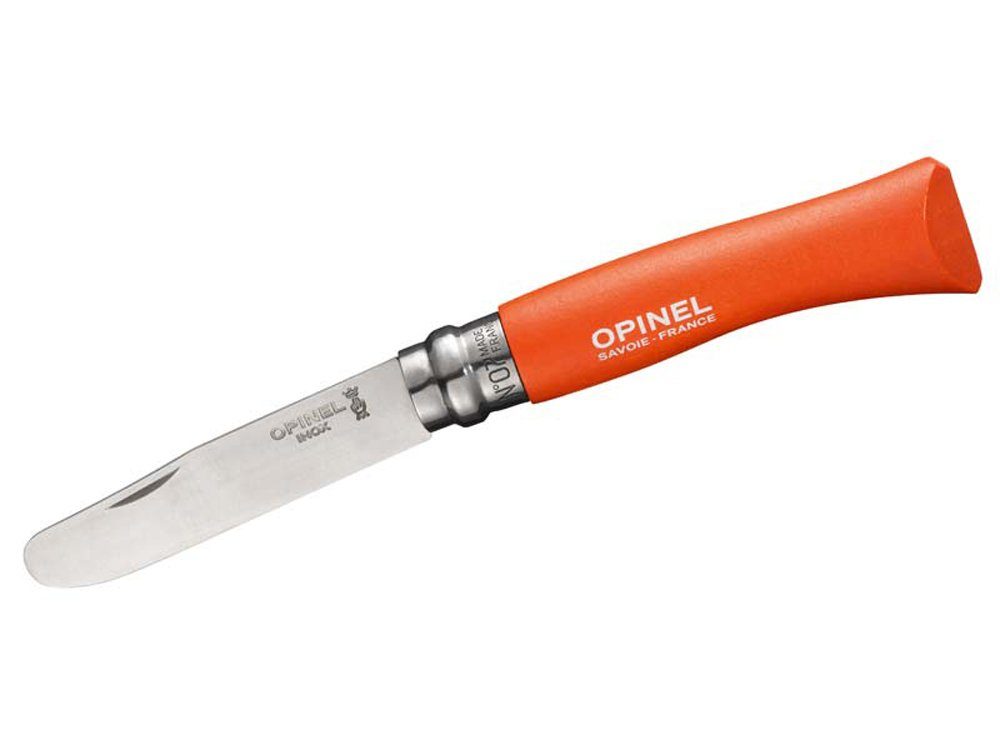 Opinel Taschenmesser rostfrei, 07, Opinel orange Buchenholzgriff No Kindermesser