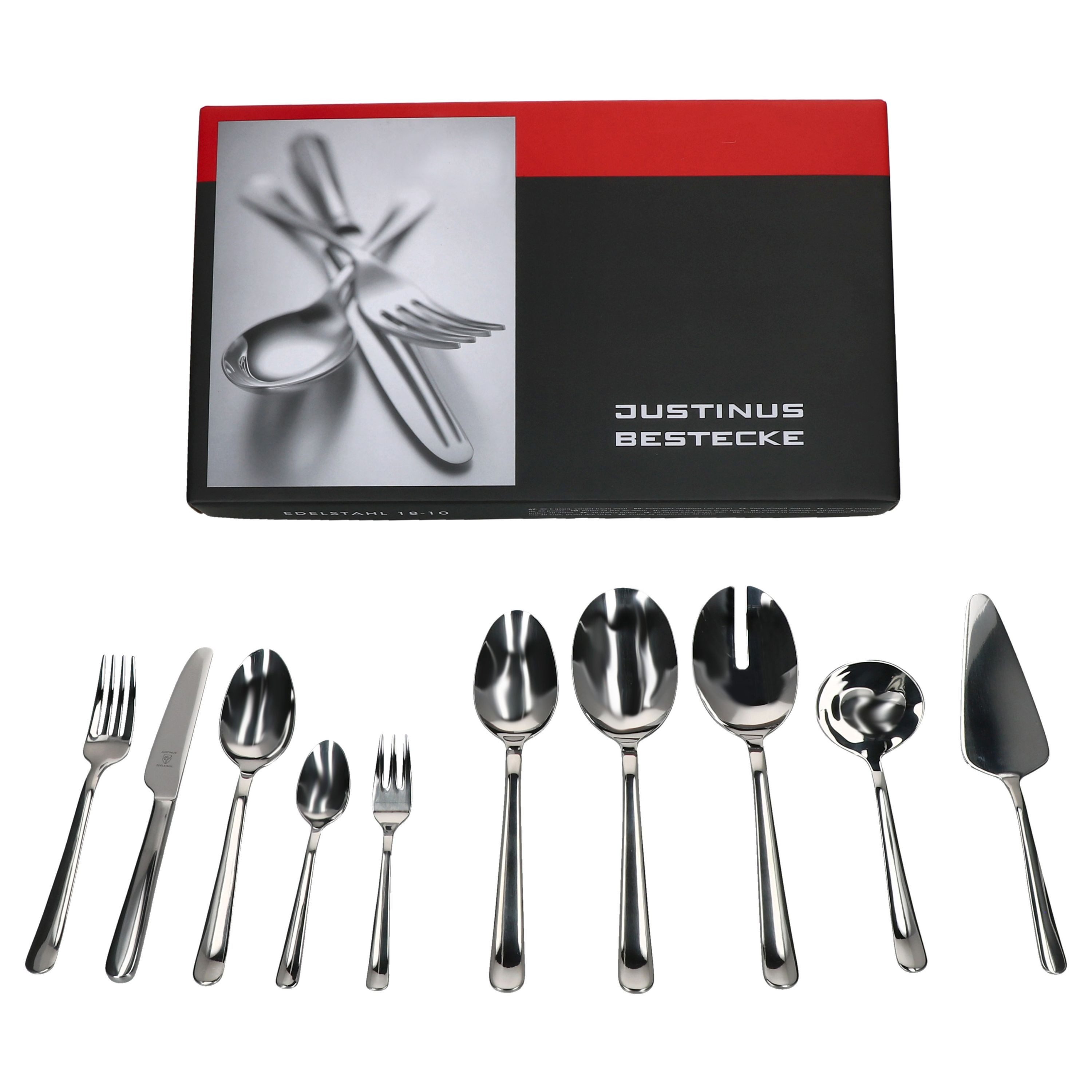 Justinus Besteck-Set 35tlg Style Art Komplett-Besteck-Set inkl Anlegeteile 6 Personen, Edelstahl