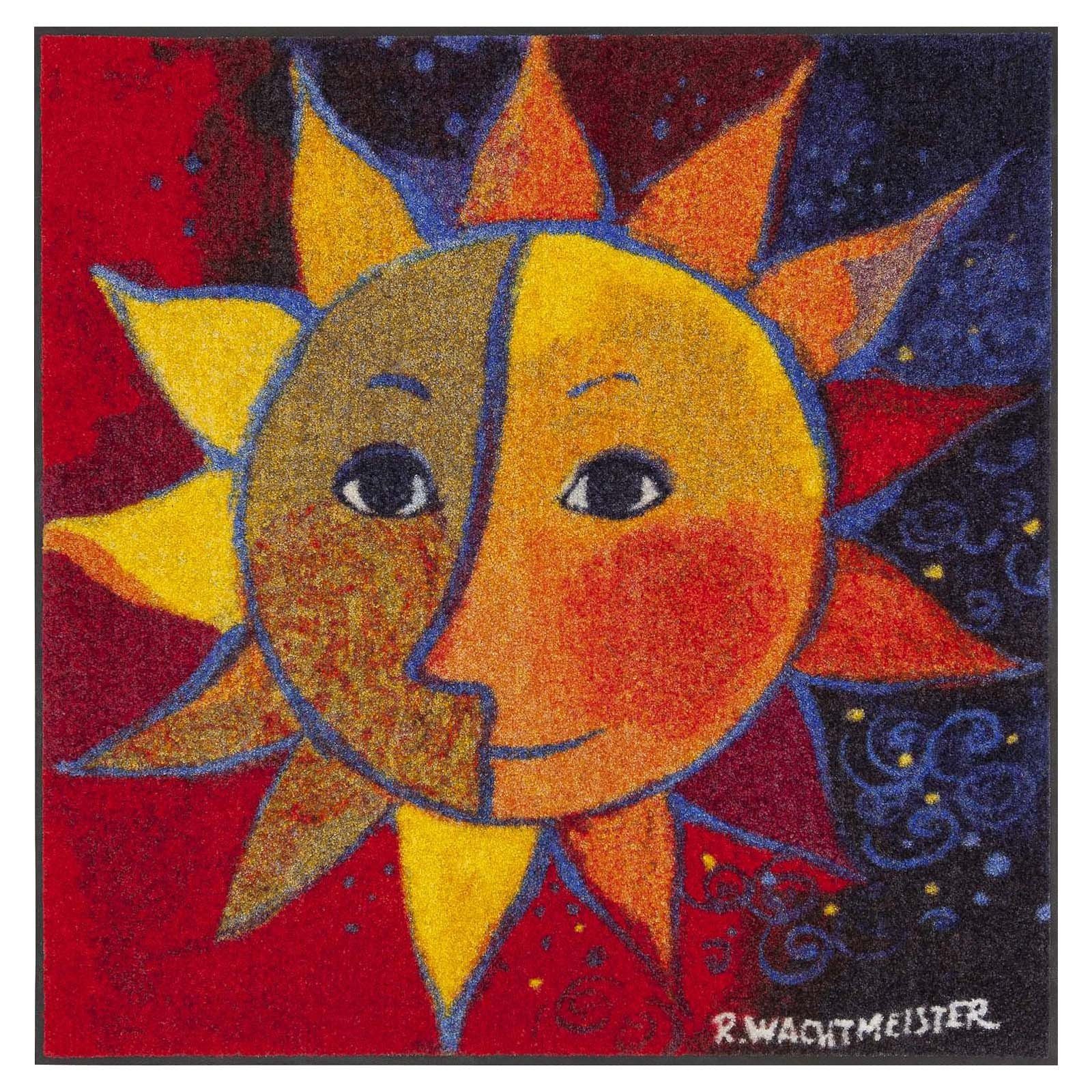 Salonloewe Teppich Fußmatte 85x85 Rosina Wachtmeister Sole rot quadratisch, Quadratisch, Höhe: 850 mm