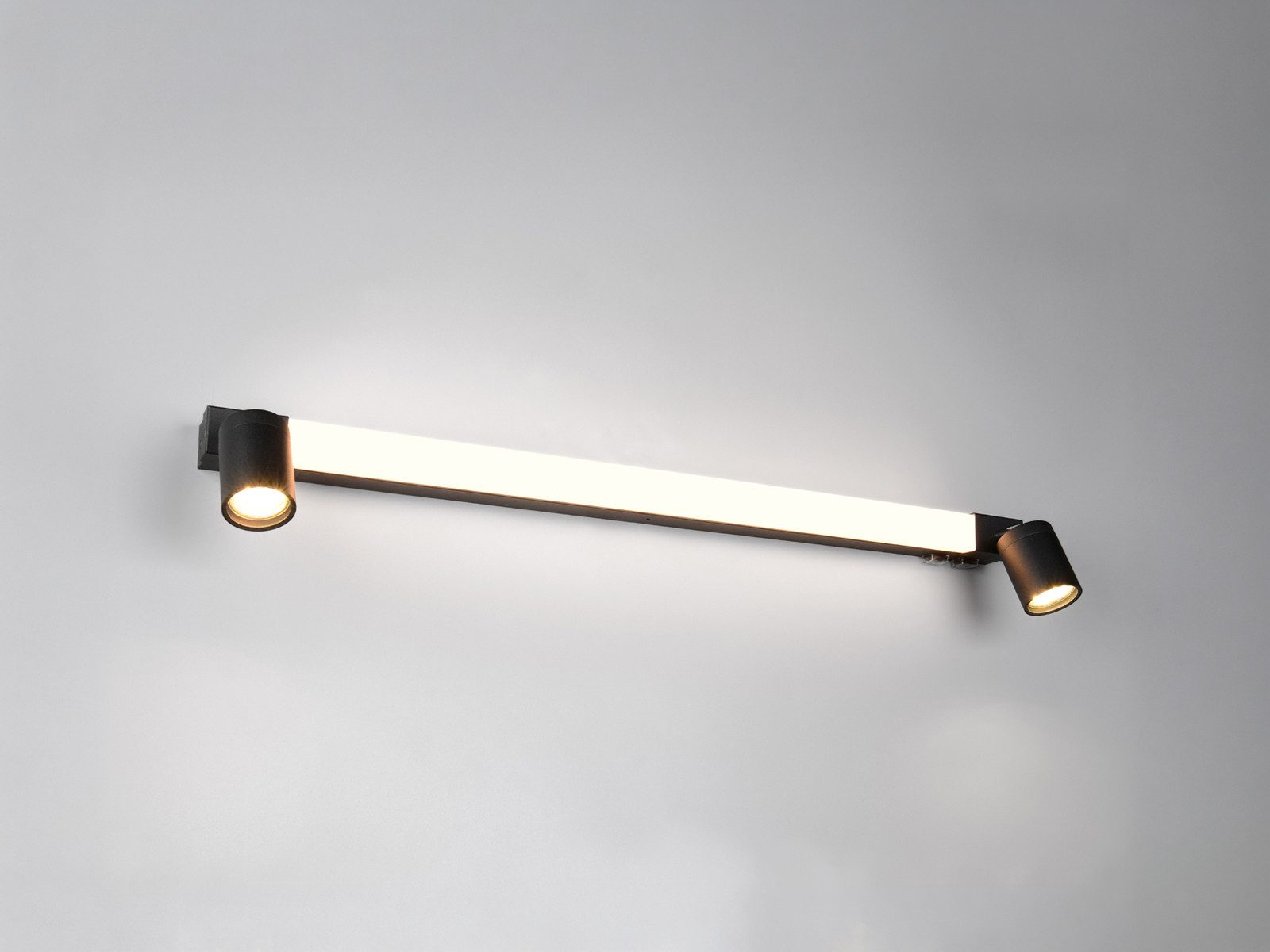 TRIO Leuchten LED Spiegelleuchte mit Schalter & 2 Strahlern, Breite 90cm, Memoryfunktion, LED fest integriert, LED wechselbar, Neutralweiß, Warmweiß, Badezimmer – Bild 3 von 5