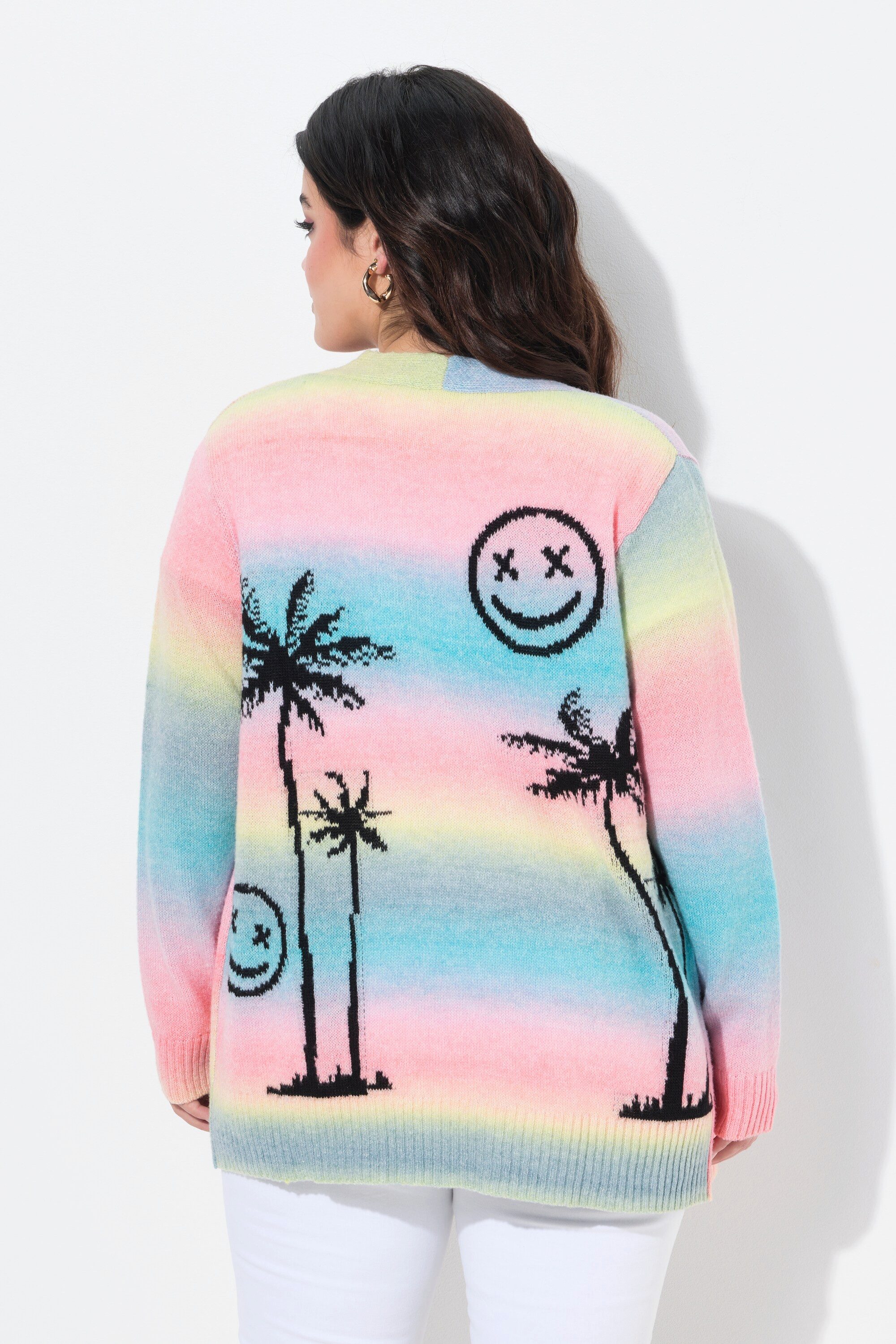 Angel of Style Strickjacke Strickjacke Straight Fit Palmen Smileys