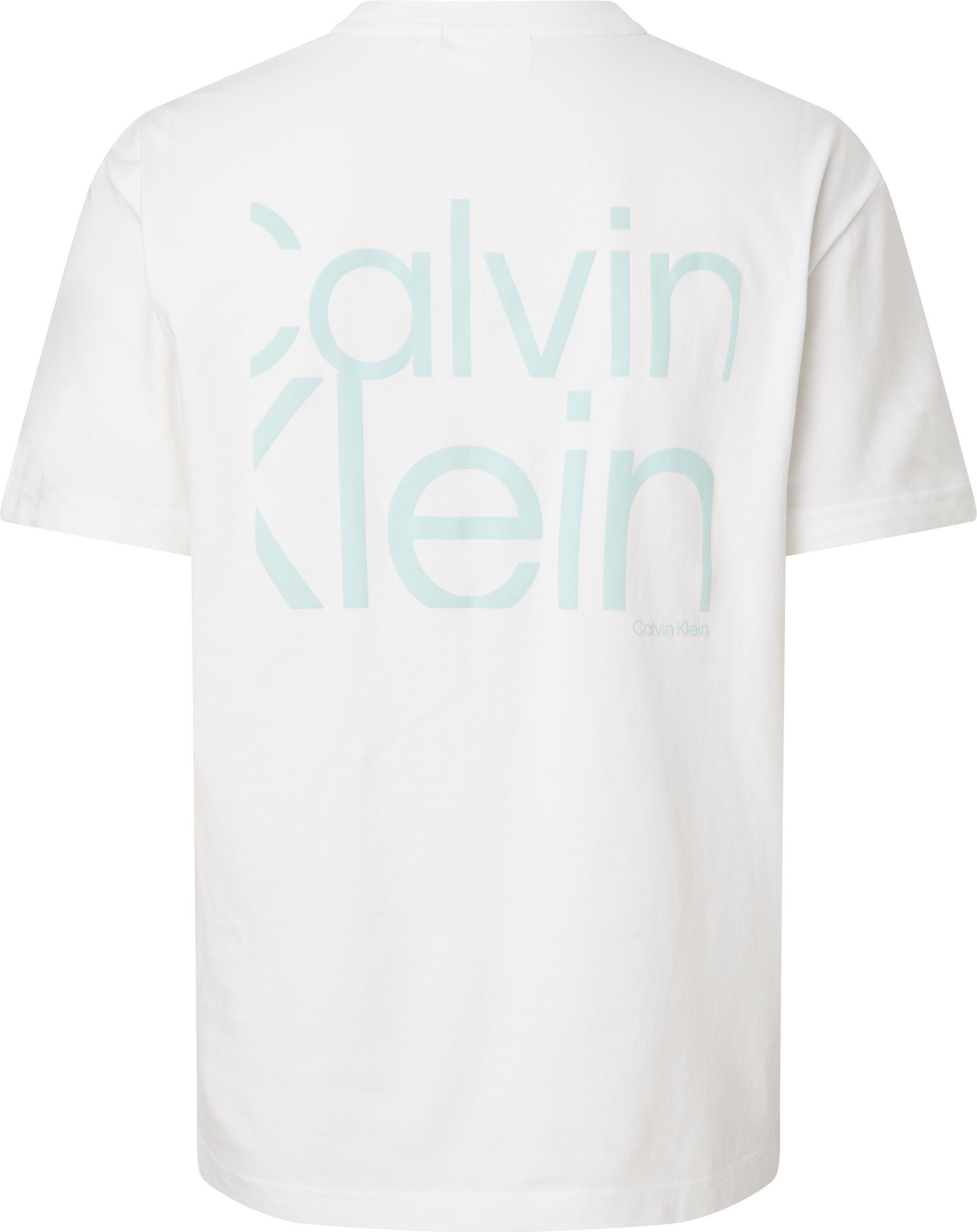 Big&Tall T-Shirt weiß Brust auf mit der Calvin Klein Logoschriftzug