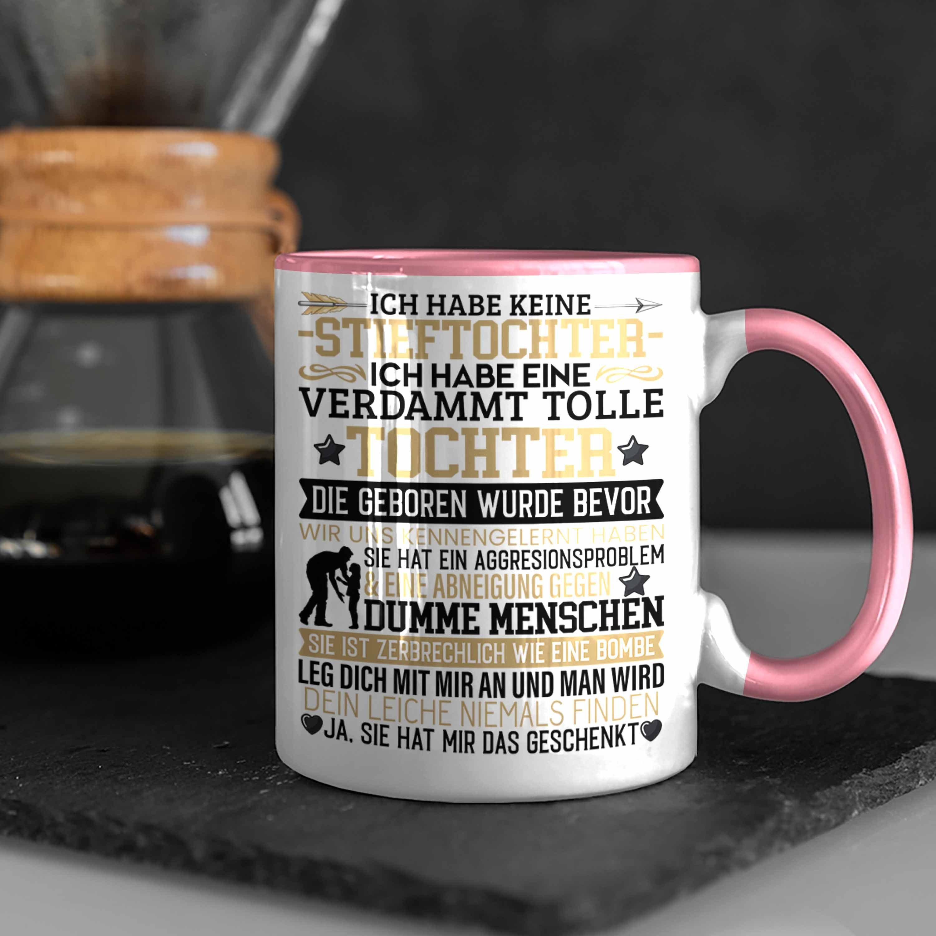 Geschenk Tocht von Stiefpapa Rosa Tasse Papa Stiefvater Trendation Tasse Bonus Geschenkidee