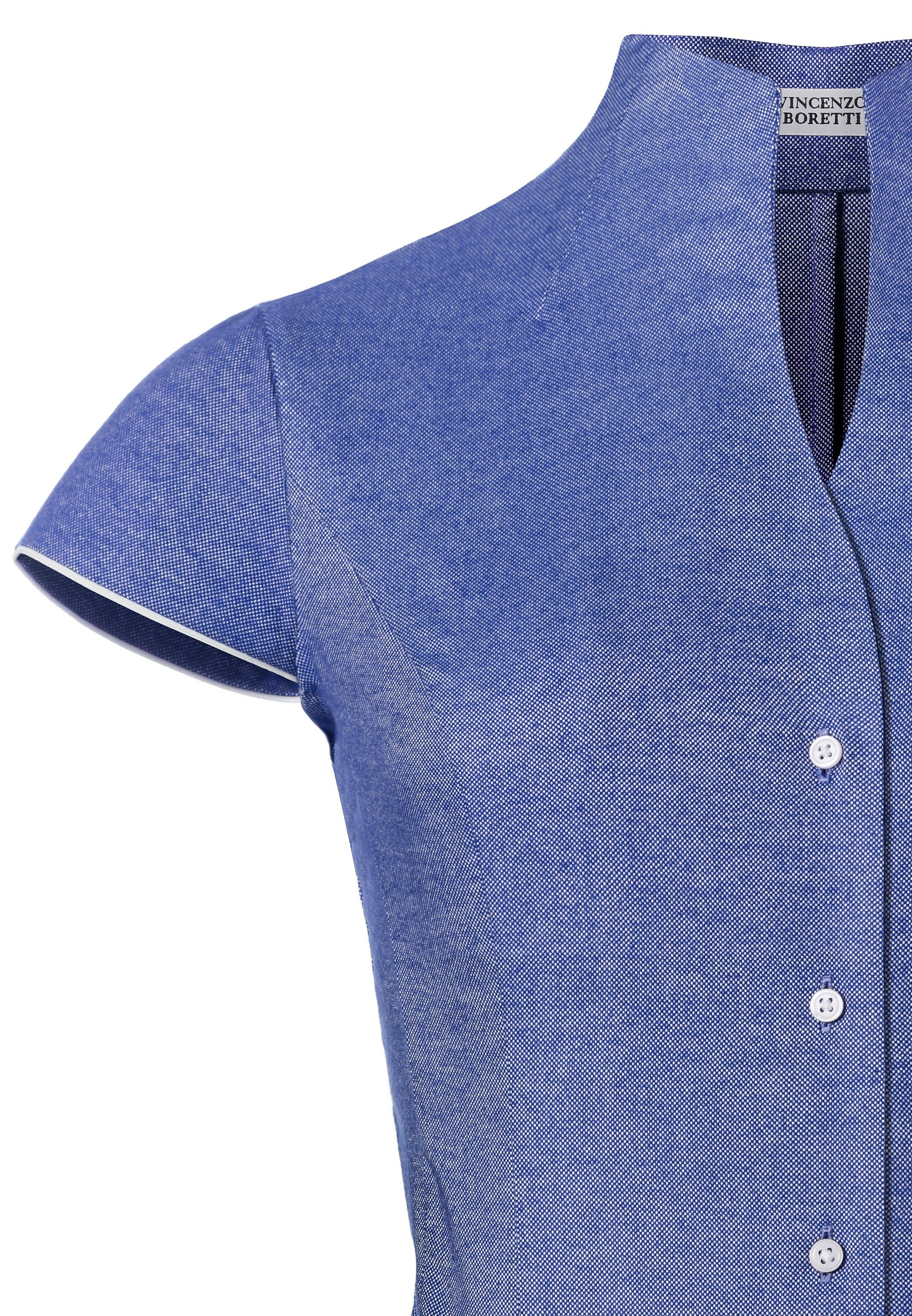 Vincenzo Boretti Klassische Bluse leicht tailliert soft Oxford Kelchkragen günstig online kaufen