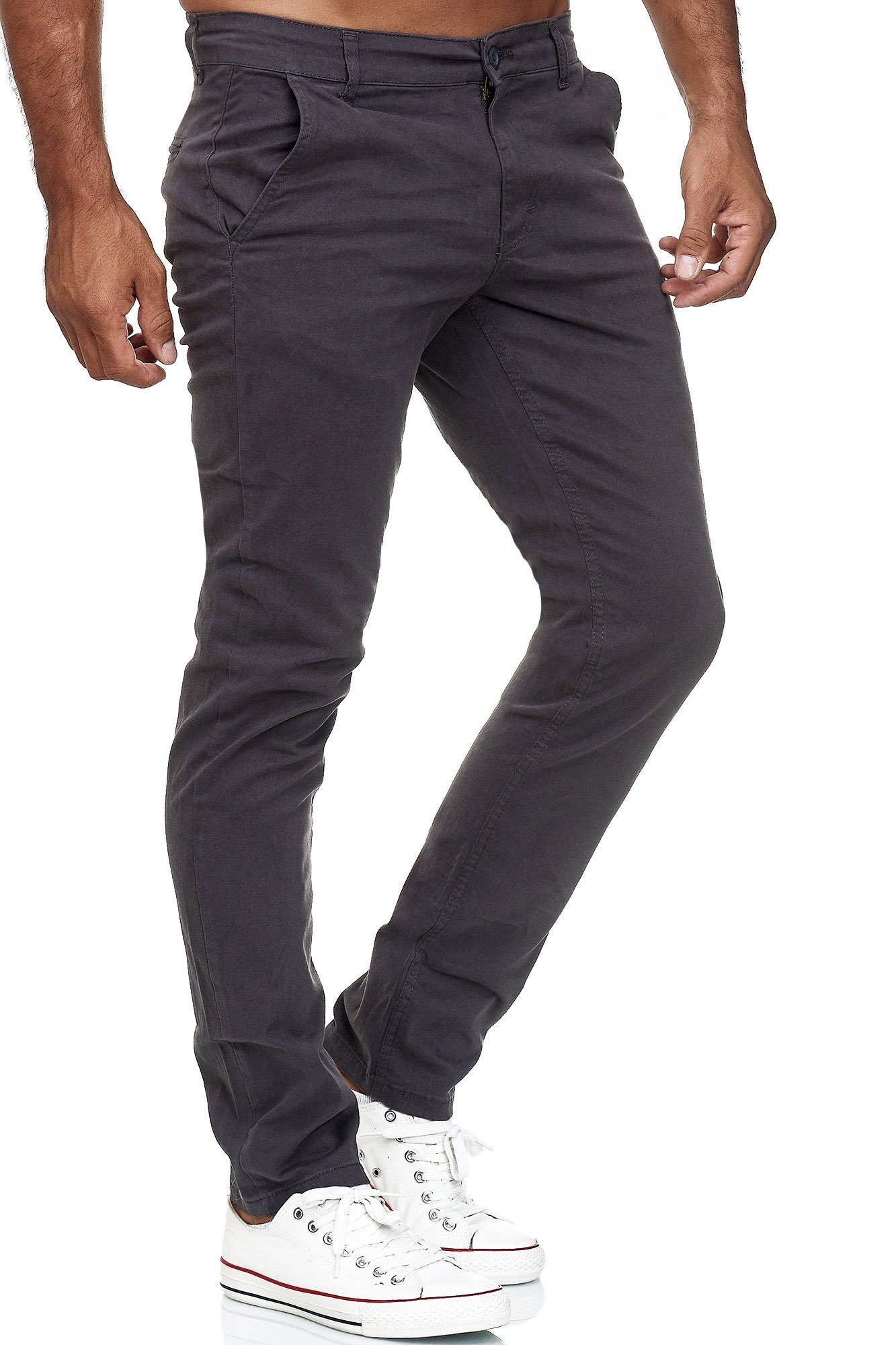 Elasthan 19530 mit anthrazit Tazzio Stretch Chinohose