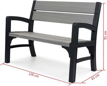 DOTMALL Big-Sofa Keter 2-Sitzer-Gartenbank „Montero“ Grau