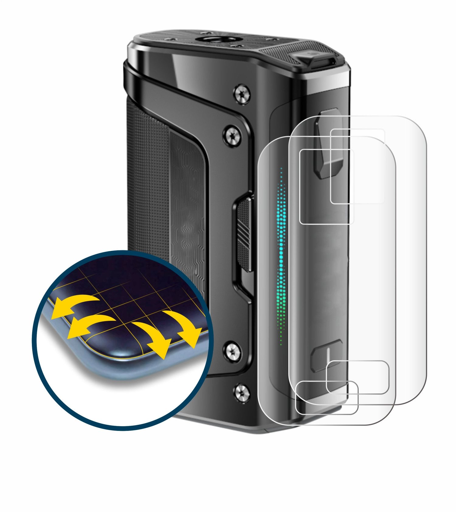 BROTECT Displayschutzfolie Fullscreen Schutzfolie für GeekVape Aegis Legend 5, 2 Stück, Displayschutz Folie Fullcover Klar Transparent