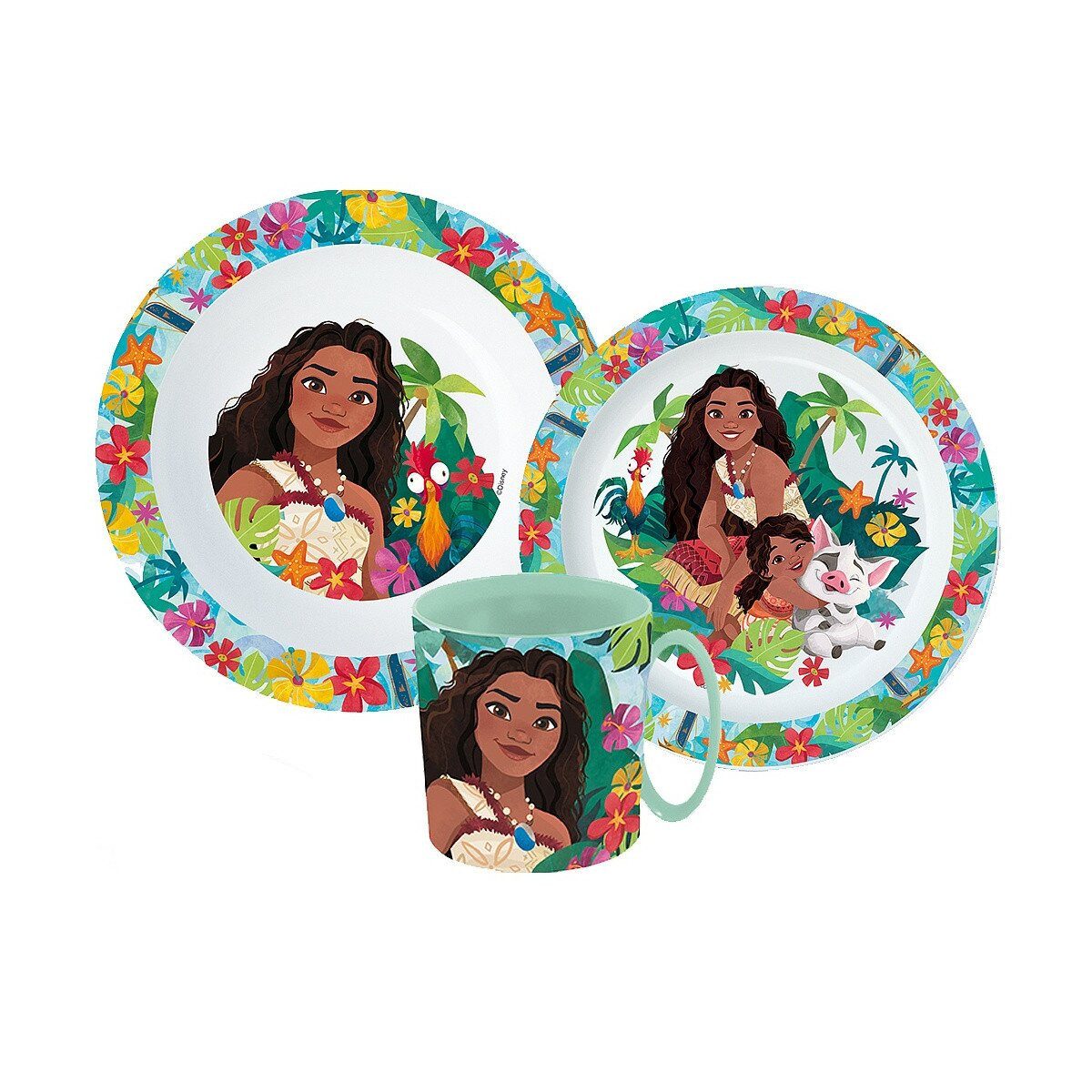 Disney Kindergeschirr-Set Disney Vaiana Lagoon Essgeschirr Mikro Kunststoff 350ml