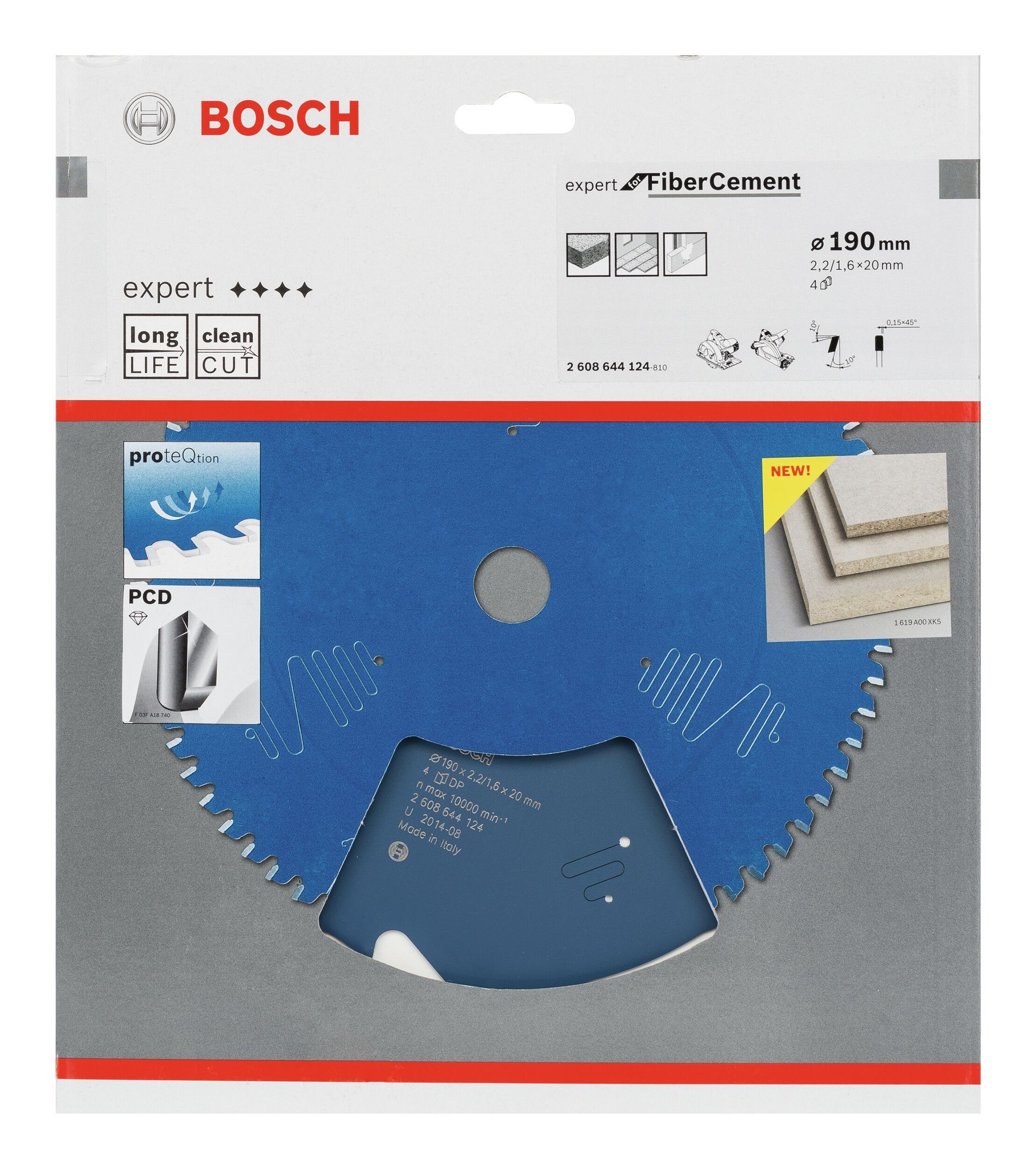 x Fibre 2,2 4Z, - For Cement 190 x mm Expert BOSCH 20 Kreissägeblatt