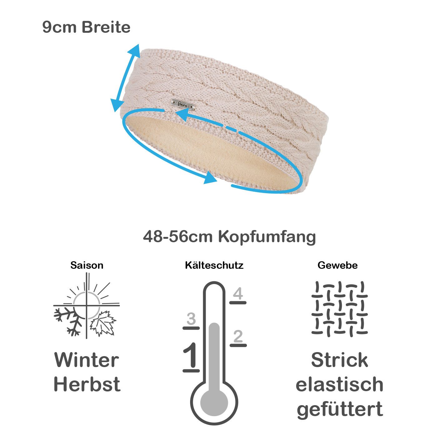 Faera Stirnband (1-St) Stirnband gefüttert Damen Ohrenschützer Band Kopfband Winter