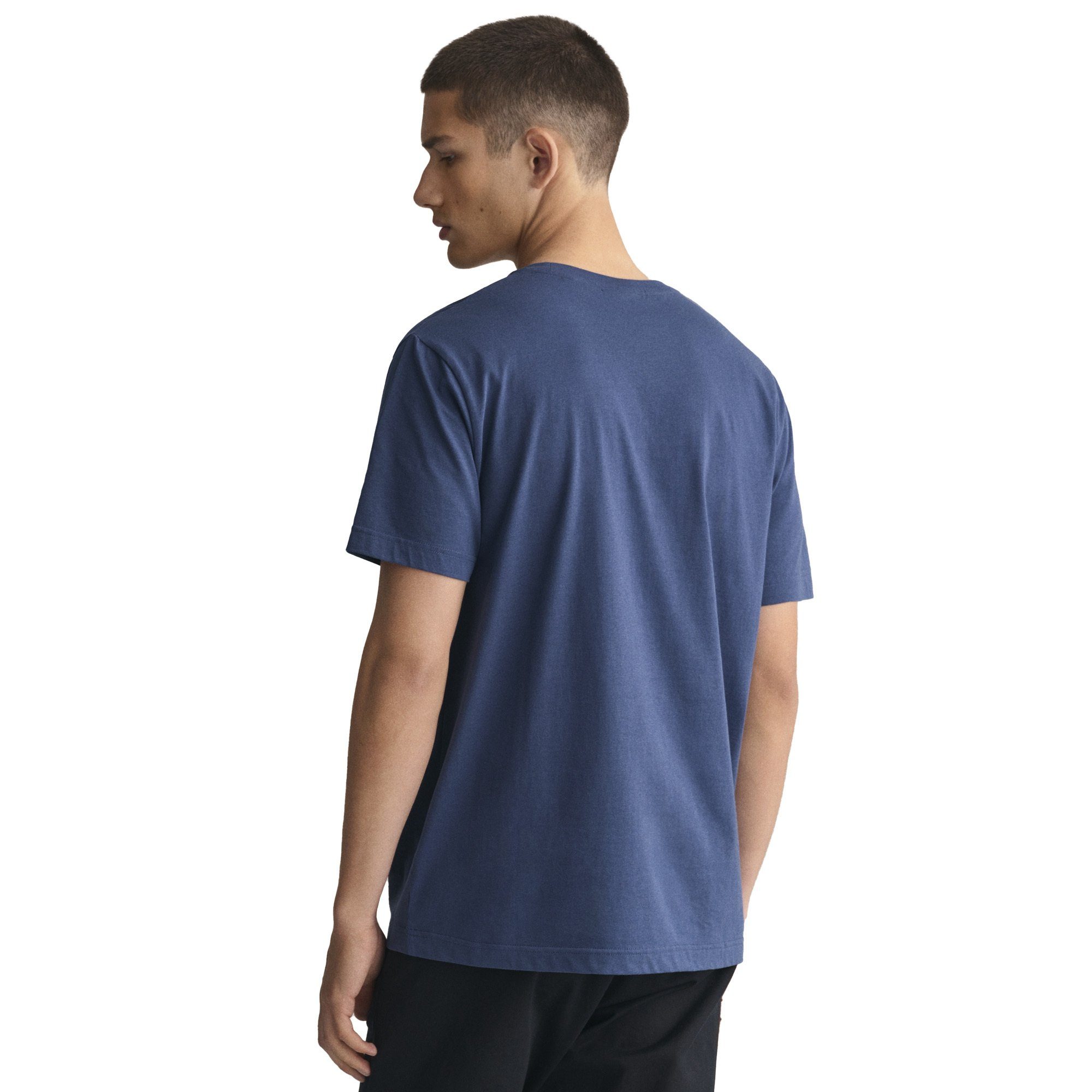 (Dusty T-Shirt REGULAR Gant Blue Sea) Blau ARCHIVE SHIELD, T-Shirt Herren Rundhals -
