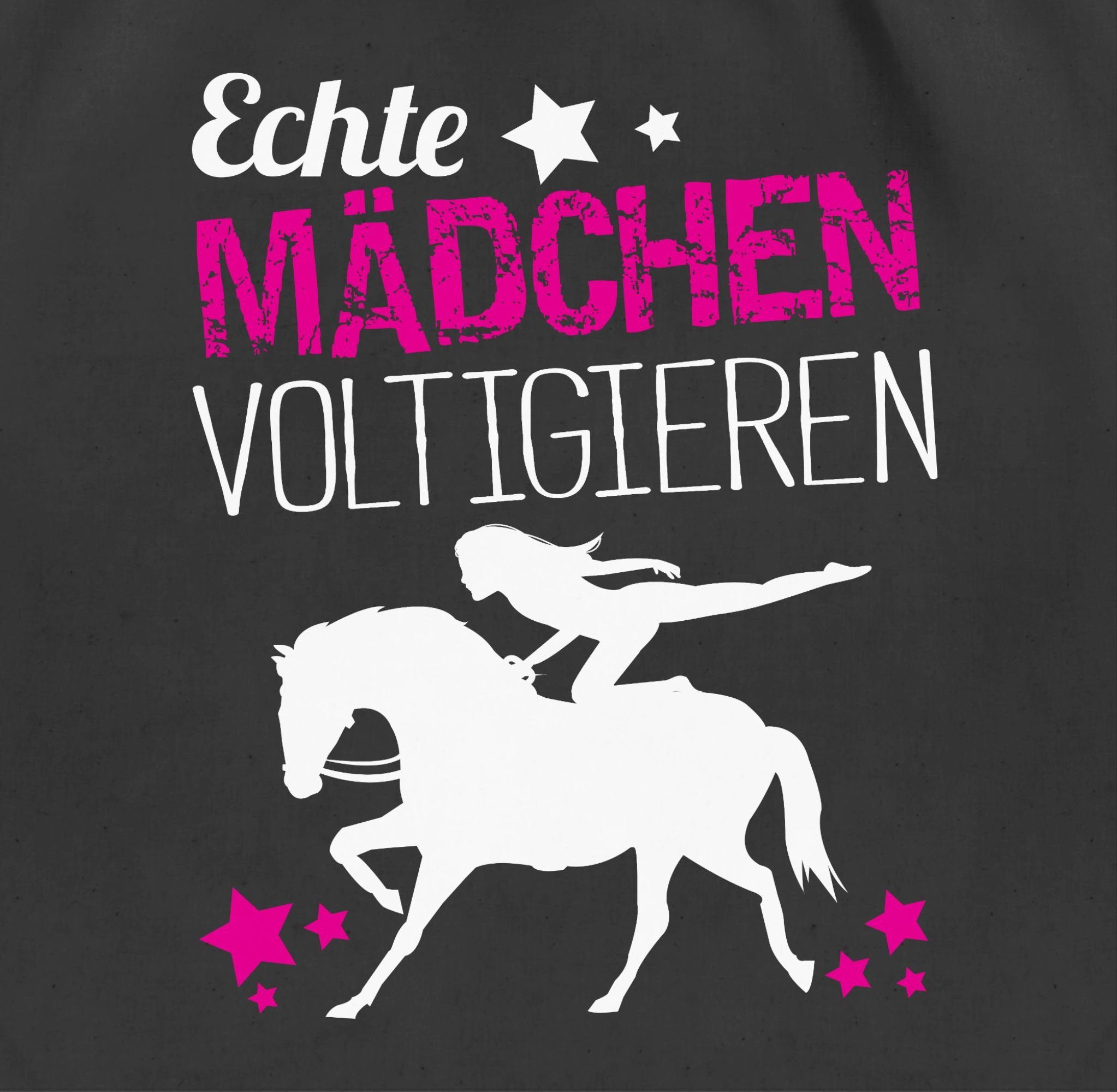Shirtracer Turnbeutel Echte Mädchen voltigieren, Pferd