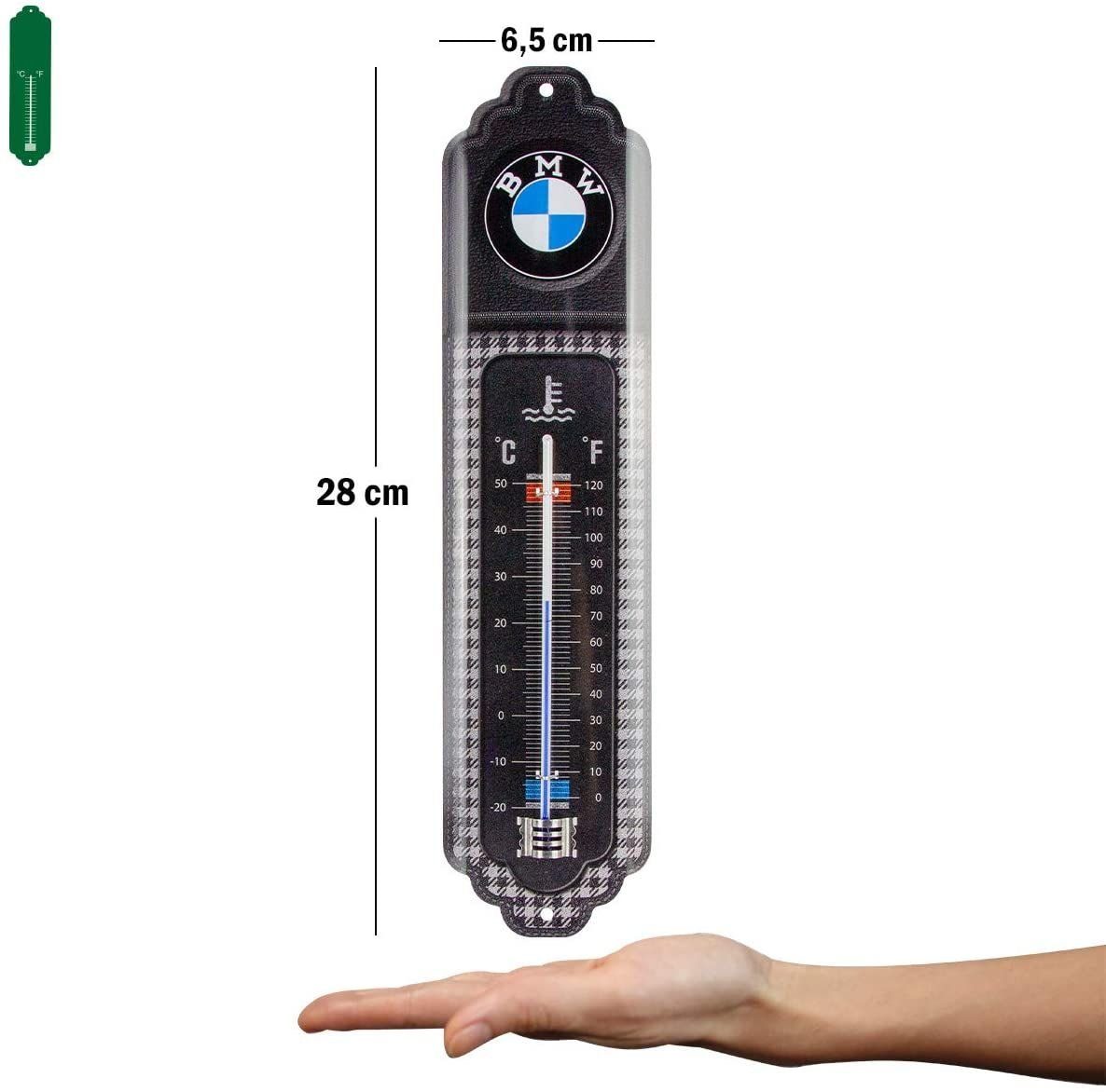 Nostalgic-Art Raumthermometer Retro Metall-Thermometer Innen Analog - BMW Classic