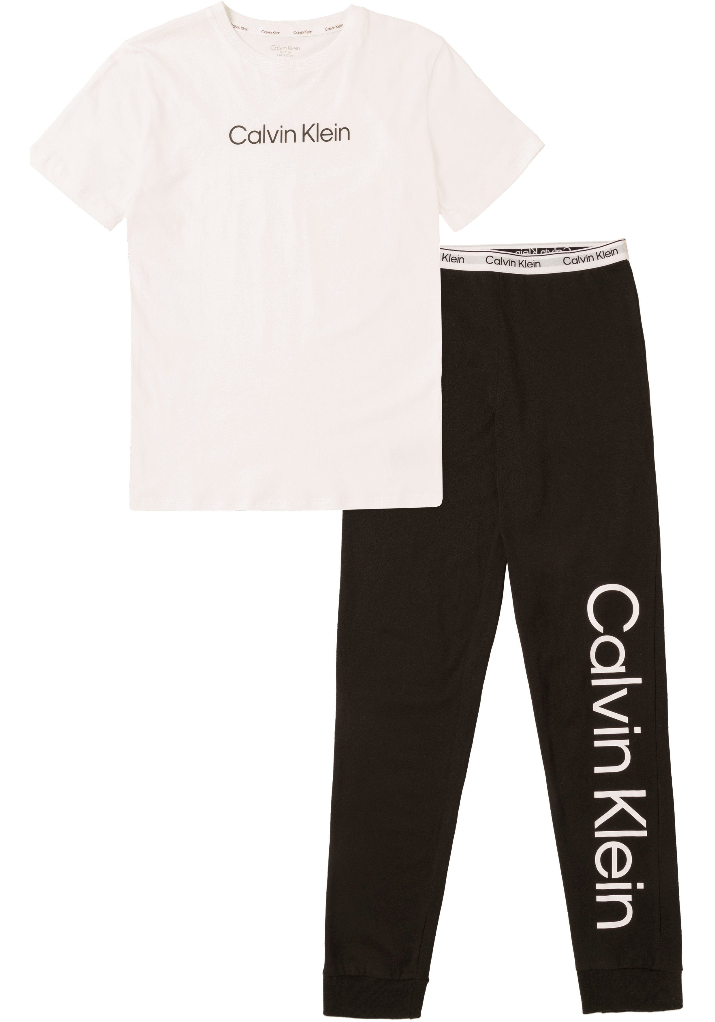 Calvin Klein SET KNIT PANT) (SS+CUFFED (2 PJ Underwear tlg) Relaxanzug