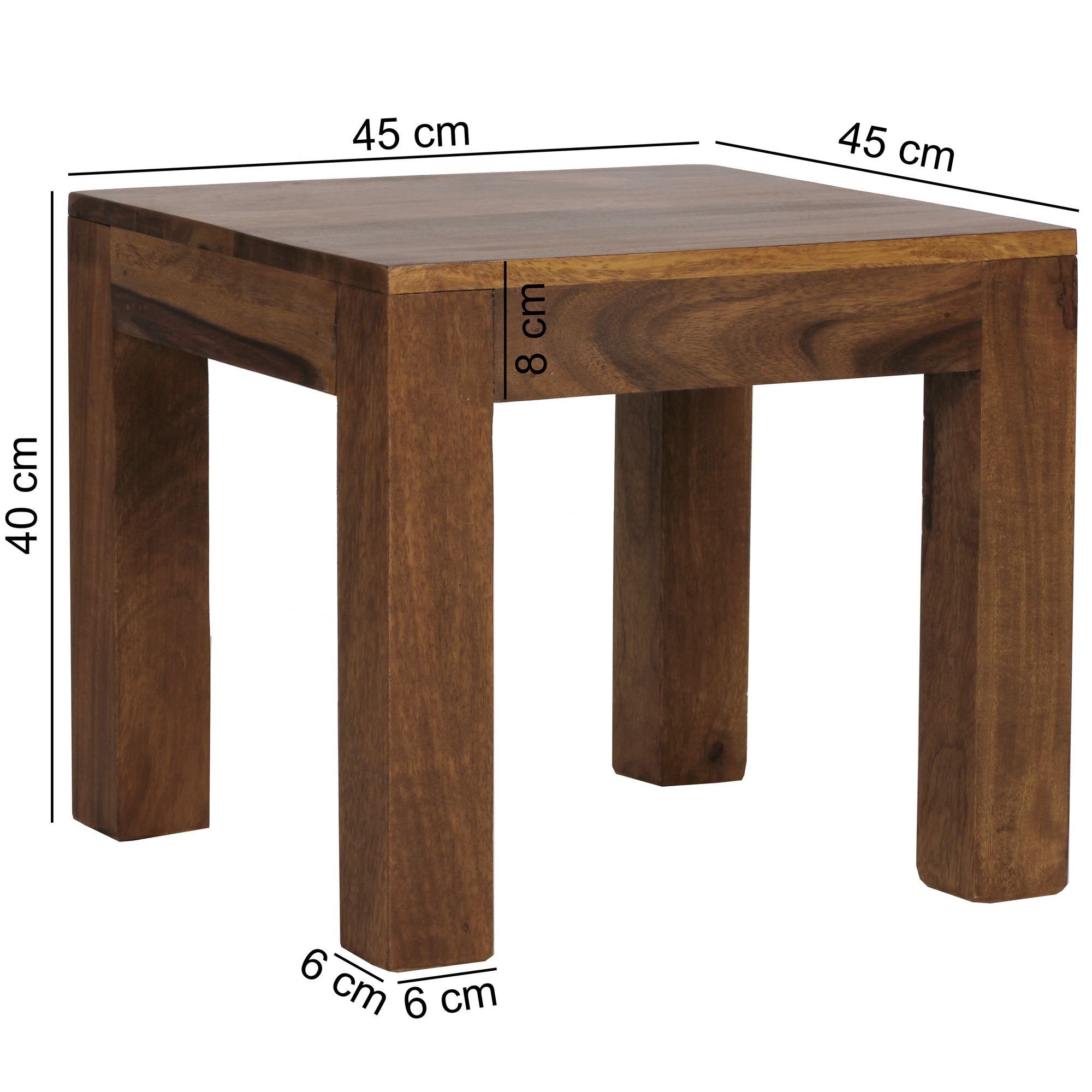 DESIGN KADIMA | Braun Braun NAKO Massivholz-Tisch Natürlich Beistelltisch | fürs Wohnen - Braun & stilvoll