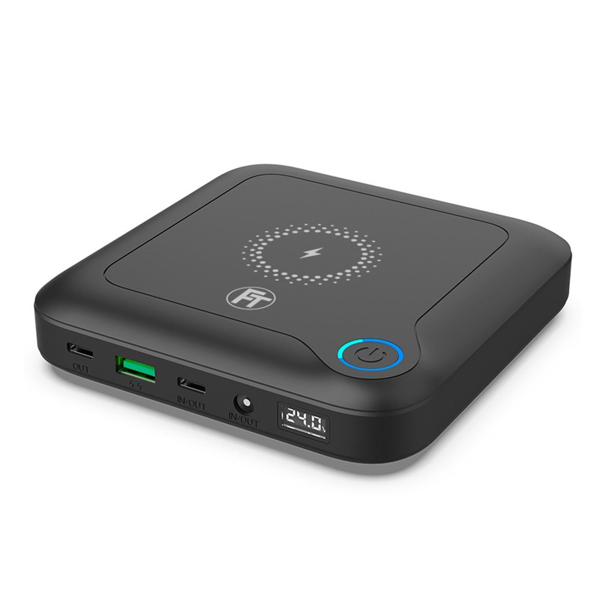 FeinTech PLG02400 Laptop Powerbank 24000 mAh, Wireless Charging, DC-Ausgang 12-24V