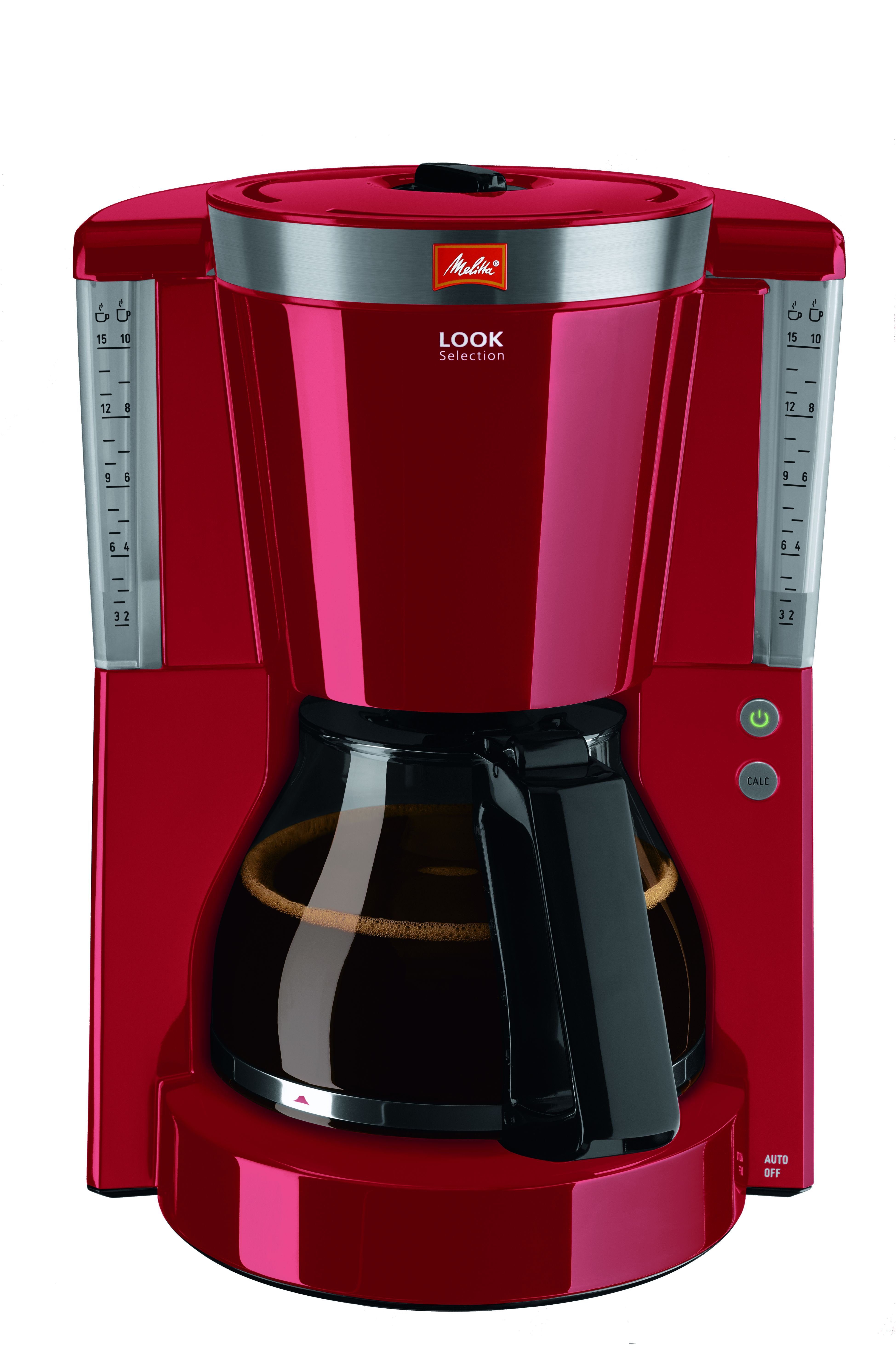 Melitta Filterkaffeemaschine Look Selection 1011-03 weiß 10 Tassen, mit Glaskanne rot