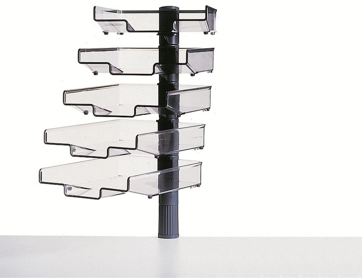 Hansa - World of Office Briefablage Briefablagenständer Schwenkflügler 5 Schalen schwarz