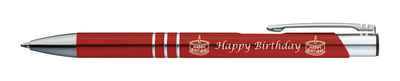 Livepac Office Kugelschreiber 5 Kugelschreiber mit Gravur "Happy Birthday" / aus Metall / Farbe: wei