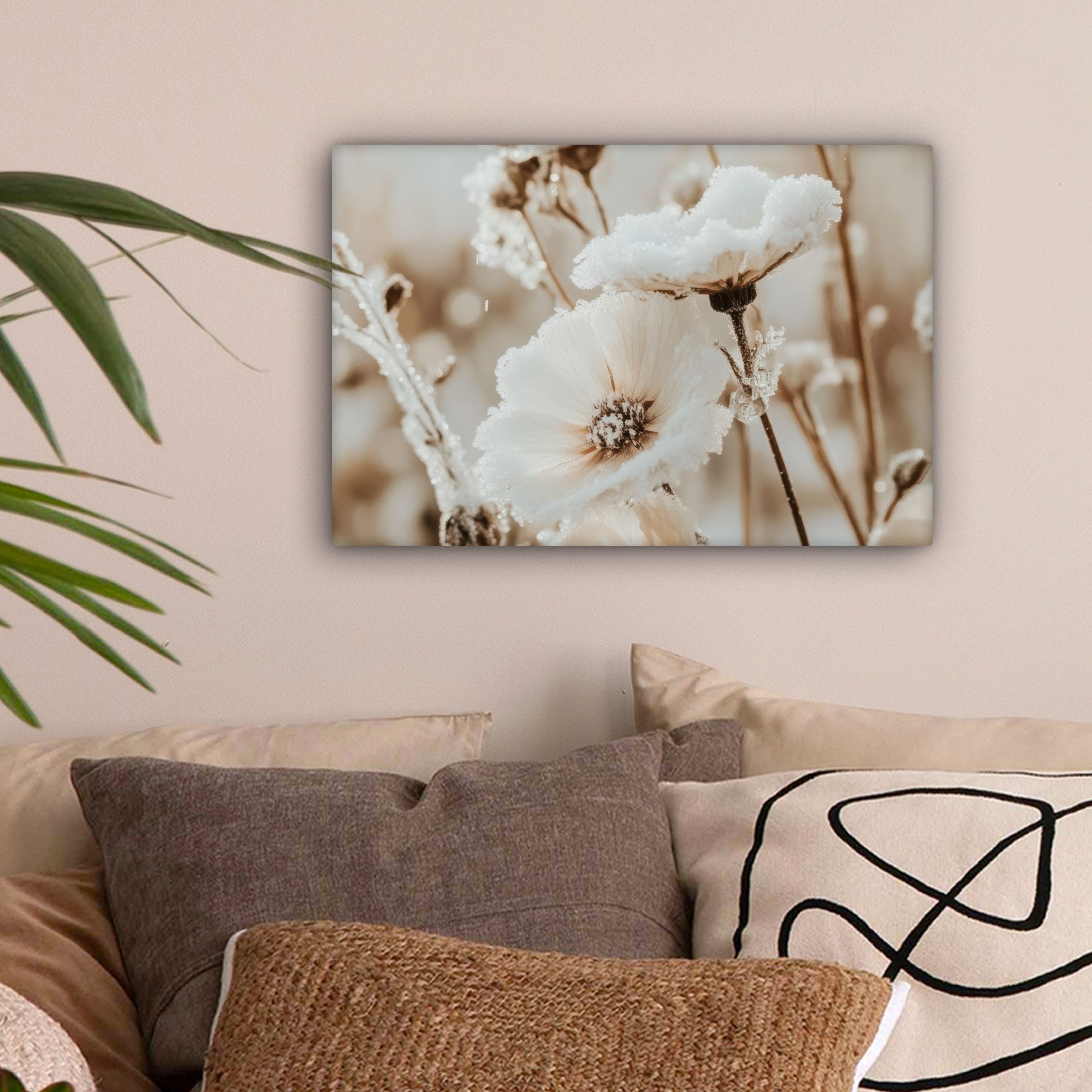 OneMillionCanvasses® Leinwandbild Blumen - Winter - günstig online kaufen