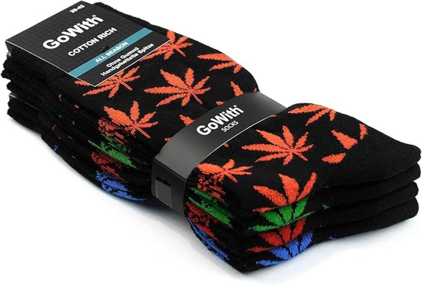 GoWith Freizeitsocken Herren Baumwollsocken Crew Socken Buntes Design Socke günstig online kaufen