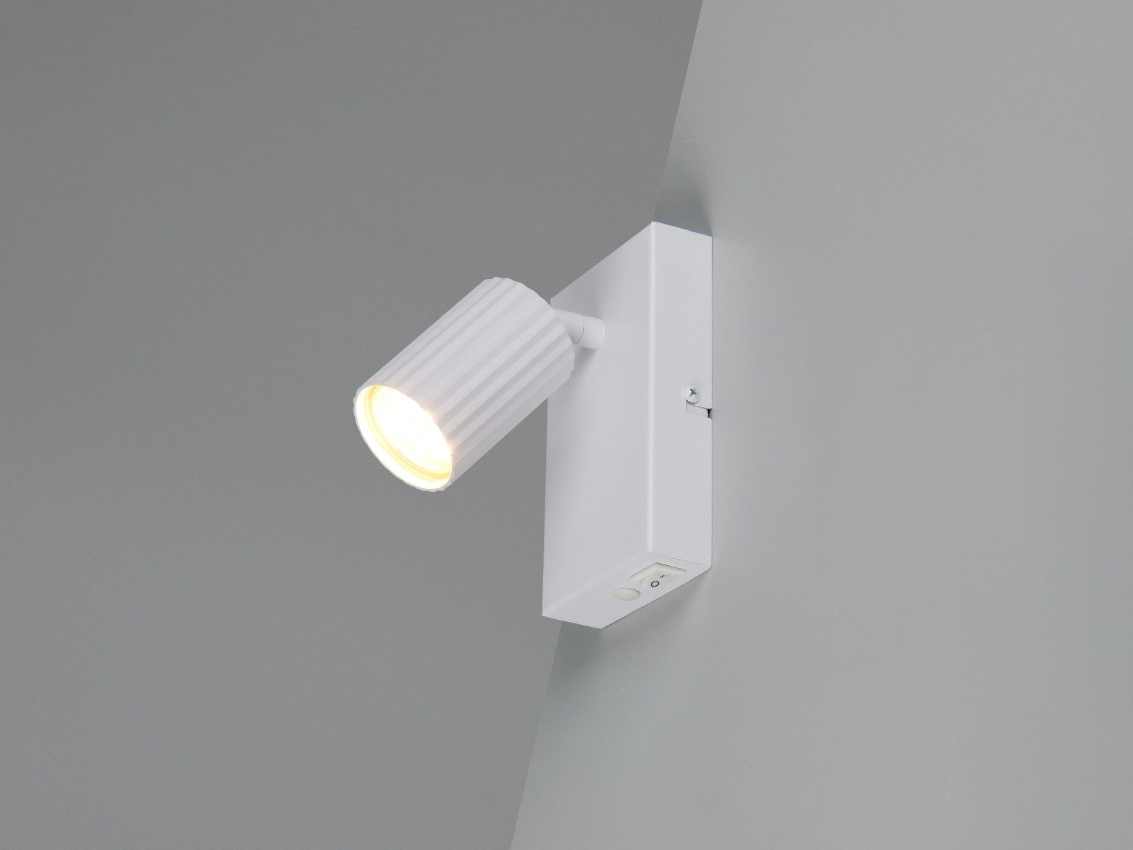 TRIO Leuchten LED Wandstrahler, Dimmfunktion, LED wechselbar, Warmweiß, innen Wandleuchte mit Schalter und schwenkbarem Spot, Höhe 15cm