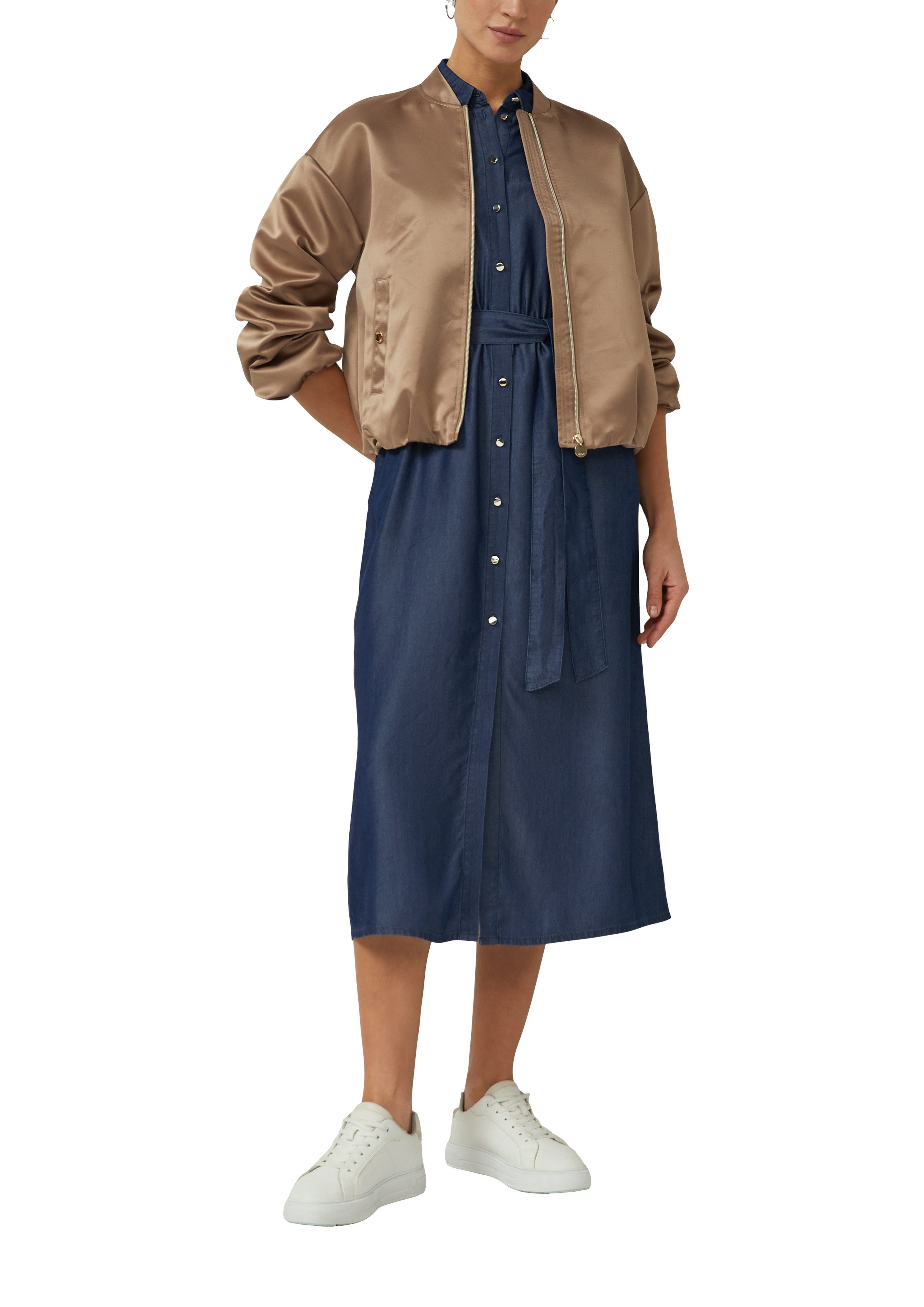 s.Oliver BLACK LABEL Hemdblusenkleid mit Bindegürtel